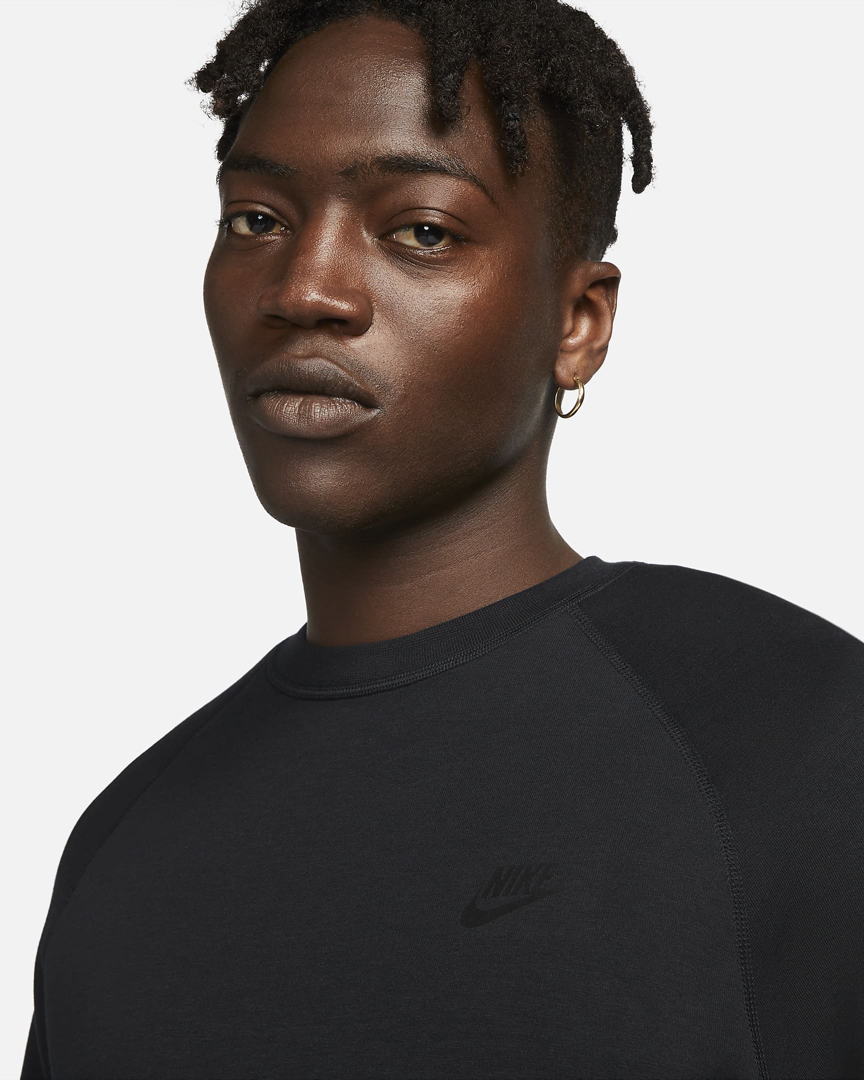 Pánská mikina s kulatým výstřihem Nike Sportswear Tech Fleece - Černá/Černá