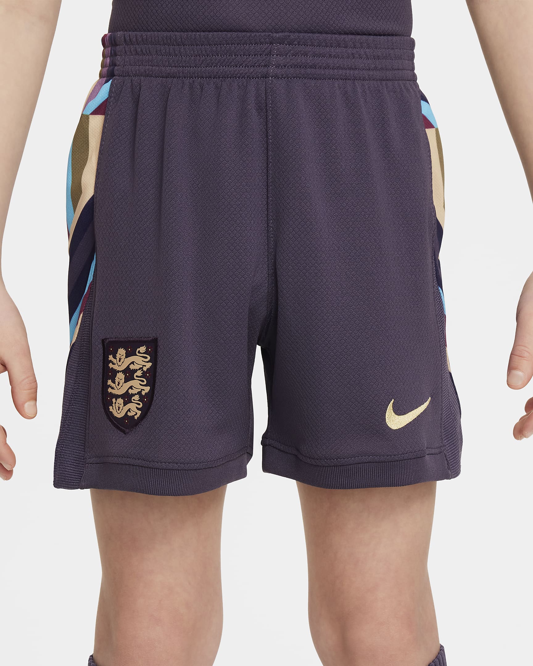 Replika venkovní fotbalové trojdílné soupravy Nike Anglie Stadium 2024/25 pro malé děti - Dark Raisin/Sesame