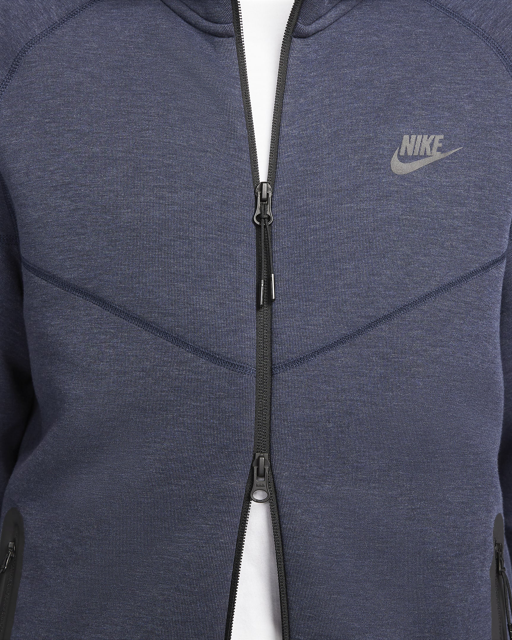 Felpa con cappuccio e zip a tutta lunghezza Nike Sportswear Tech Fleece Windrunner - Uomo - Obsidian Heather/Nero