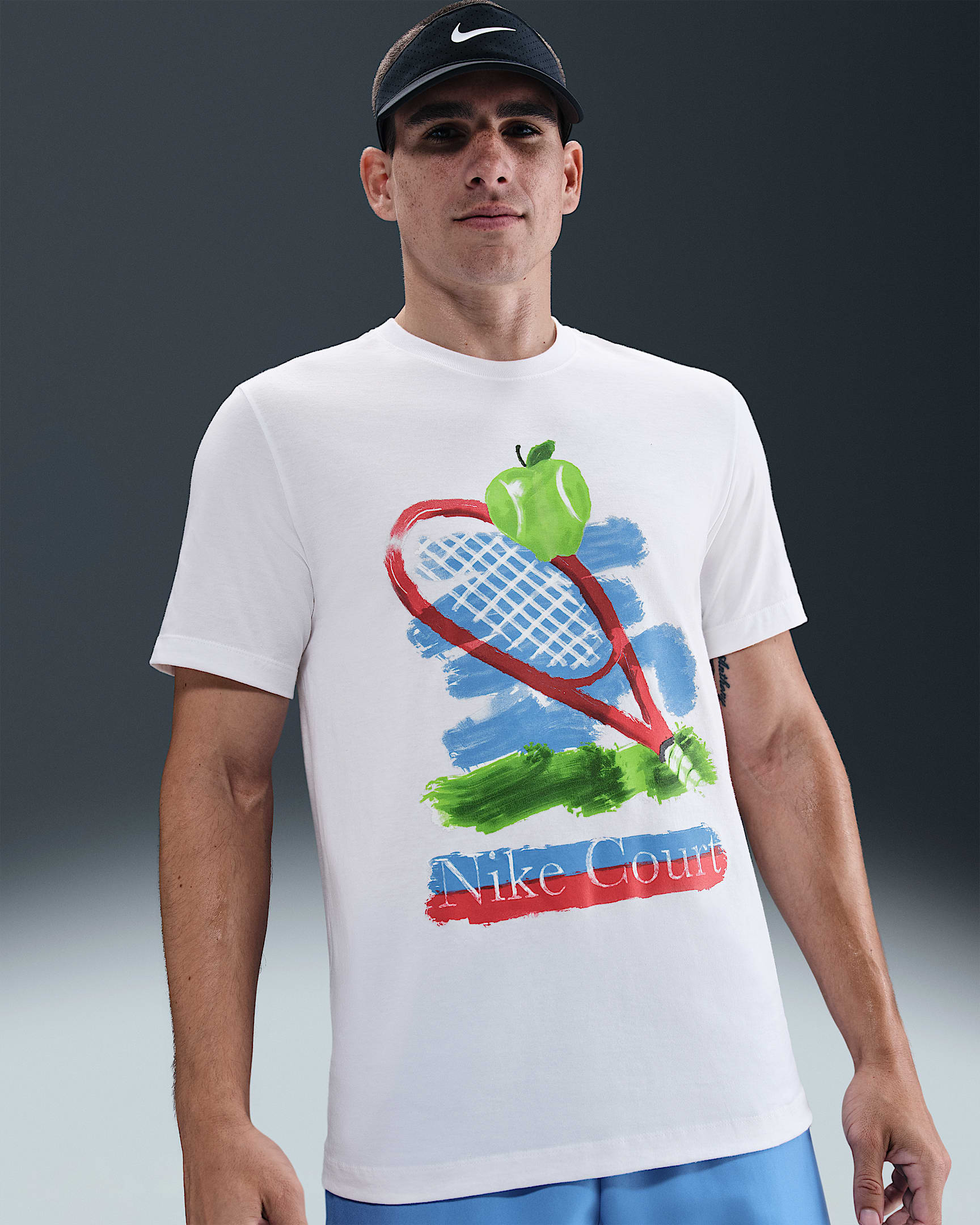 Playera de tenis para hombre NikeCourt - Blanco