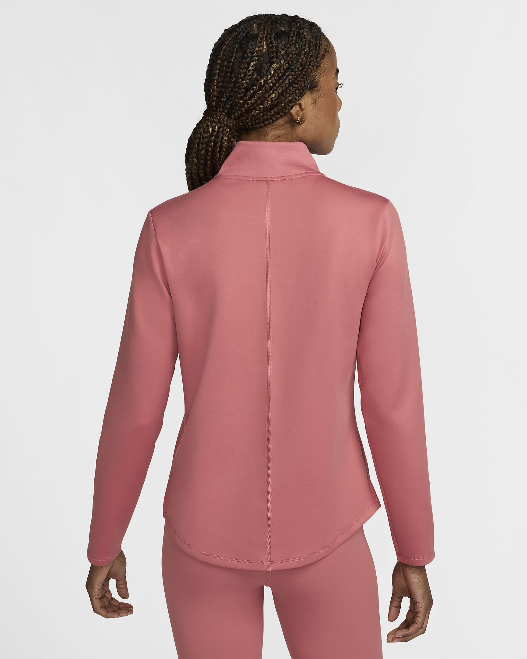 Nike Therma-FIT One Women's Long-Sleeve 1/2-Zip Top - Canyon Pink/White