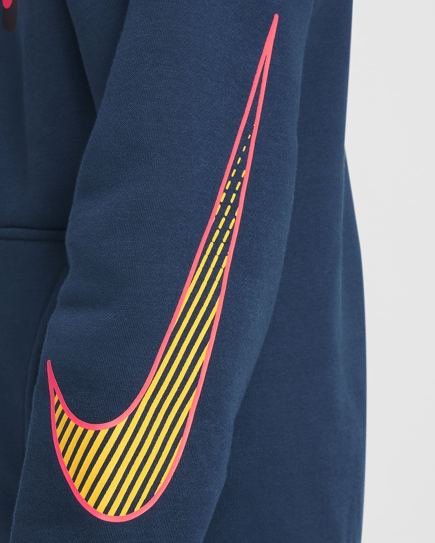 Kylian Mbappé Club Fleece hettegenser til store barn - Armory Navy