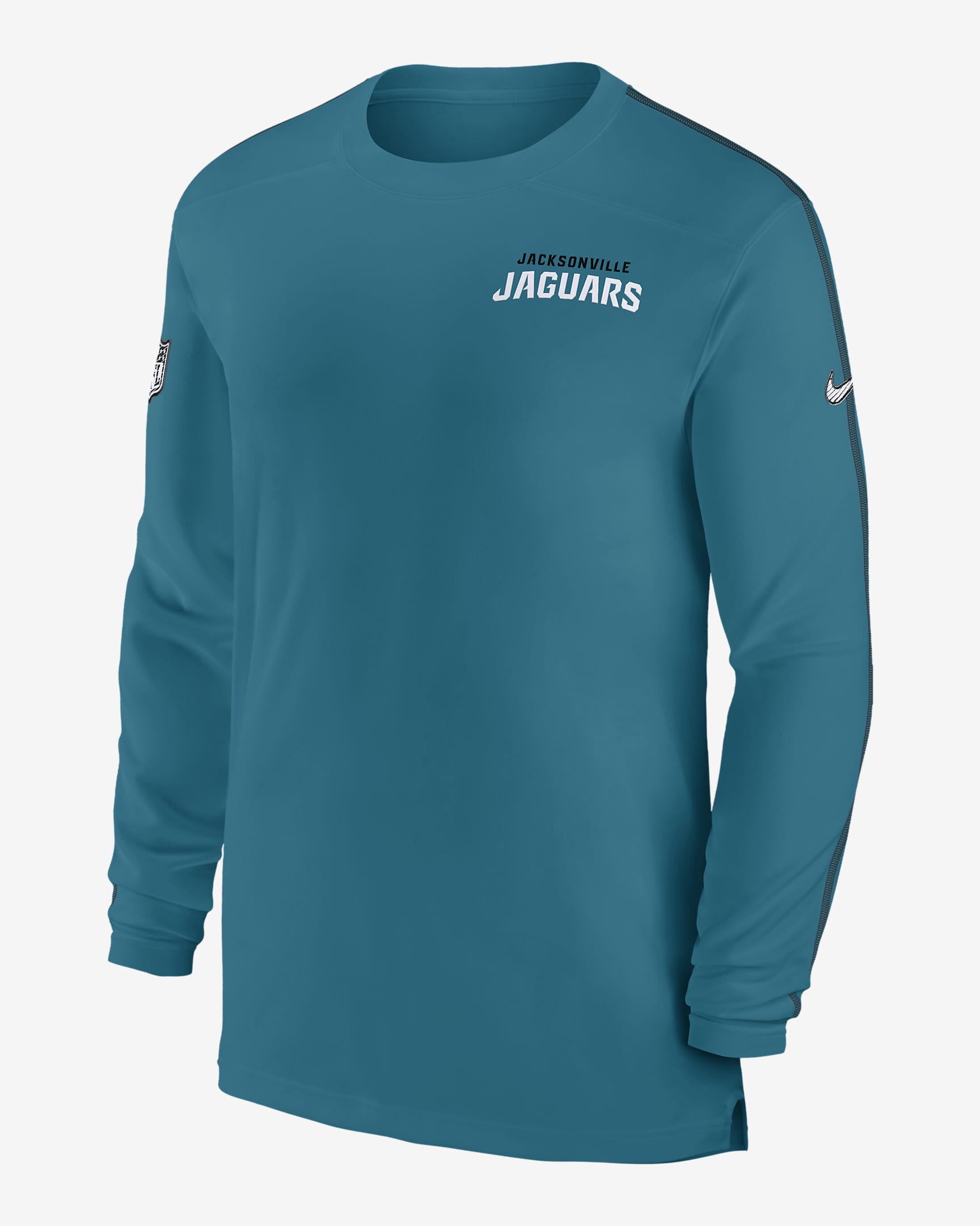 Jacksonville Jaguars Sideline Coach Men's Nike Dri-FIT NFL Long-Sleeve Top - Teal