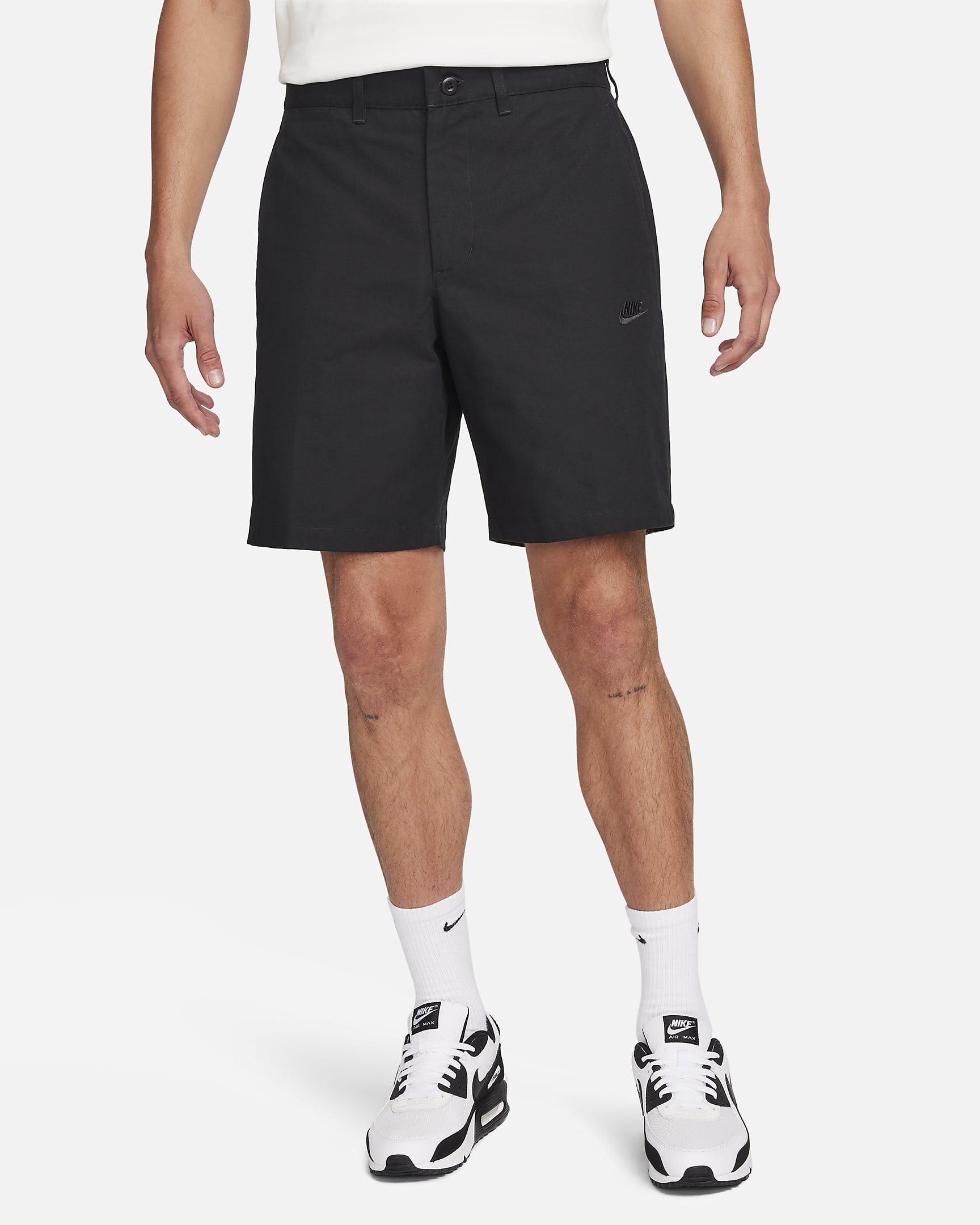 Nike Club Chino-shorts til herre - Svart/Svart