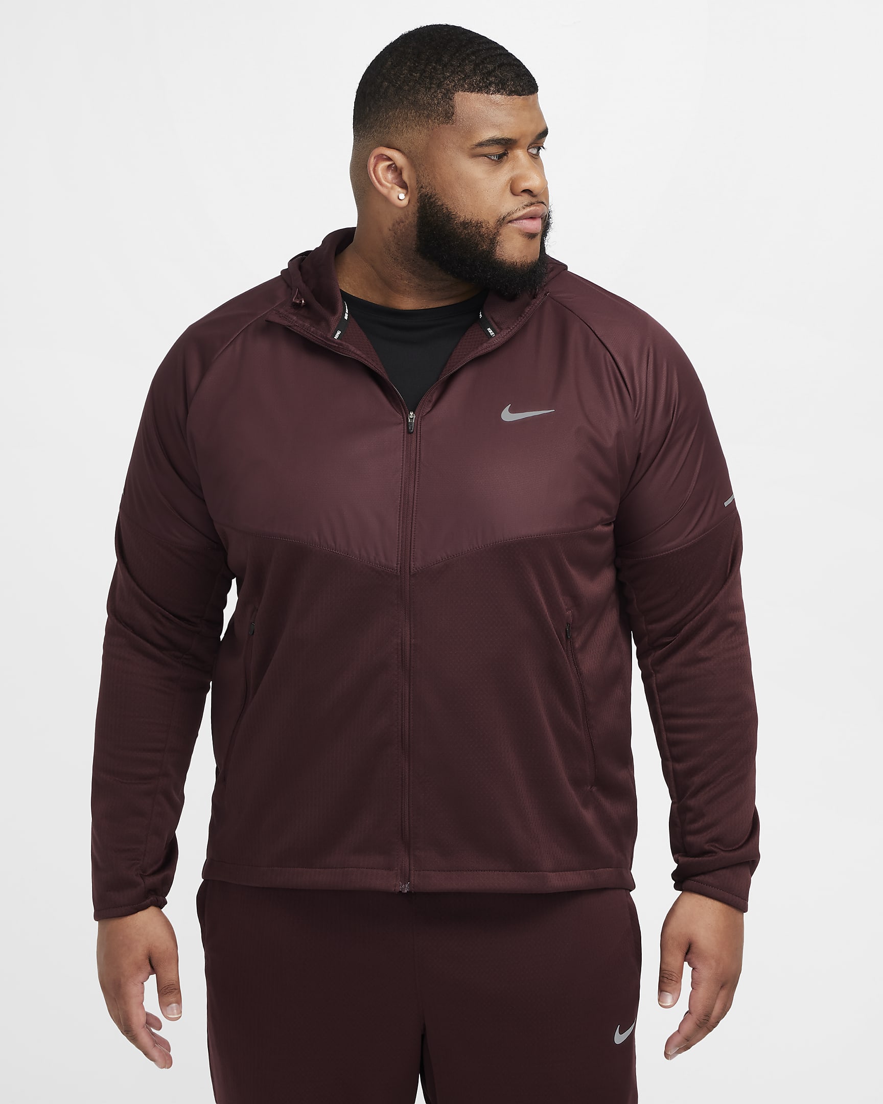 Nike Sphere Miler Men's Therma-FIT Water-Repellent Running Jacket - Burgundy Crush/Burgundy Crush