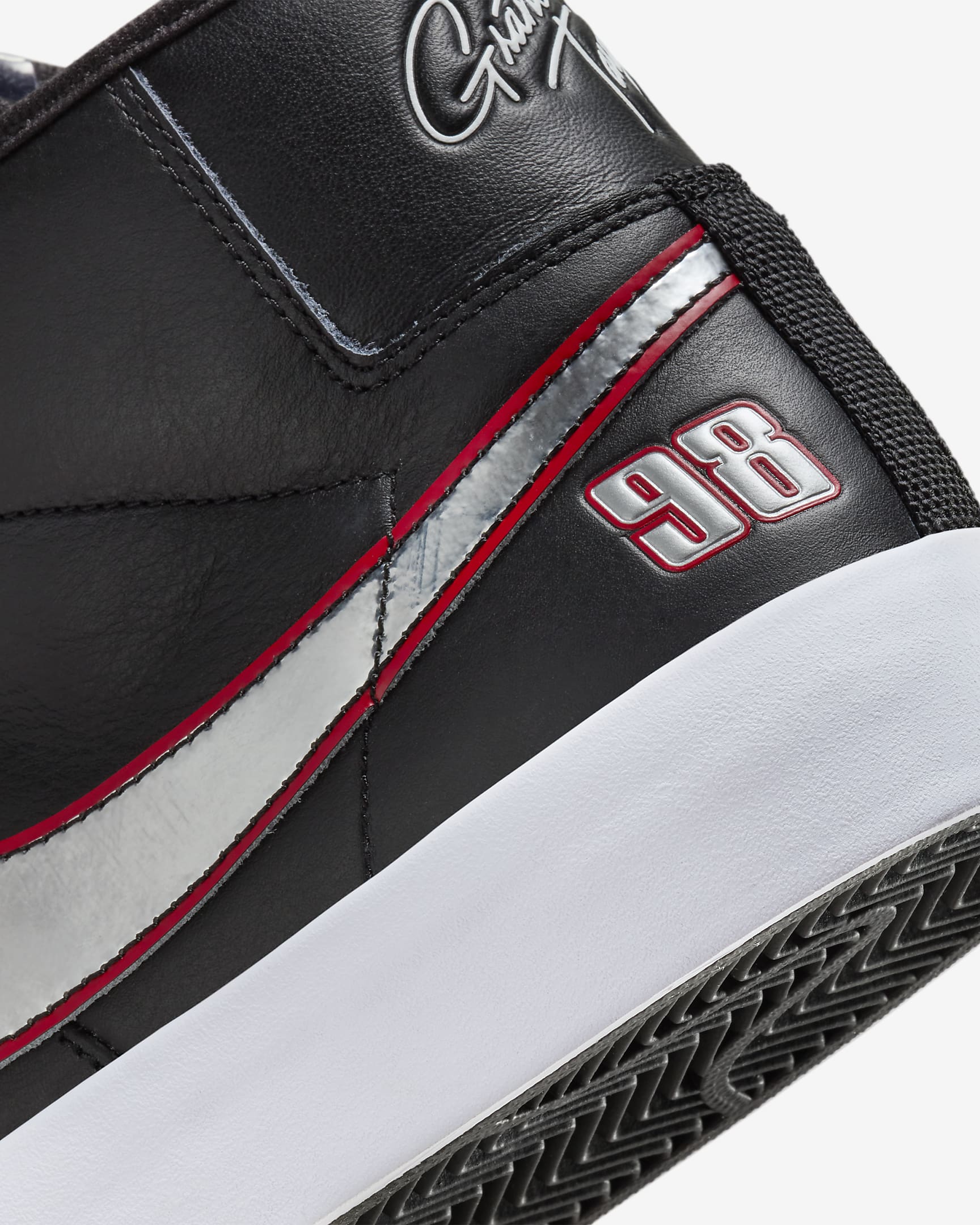 Nike Zoom Blazer Mid Pro GT Skate Shoes - Black/University Red/White/Metallic Silver