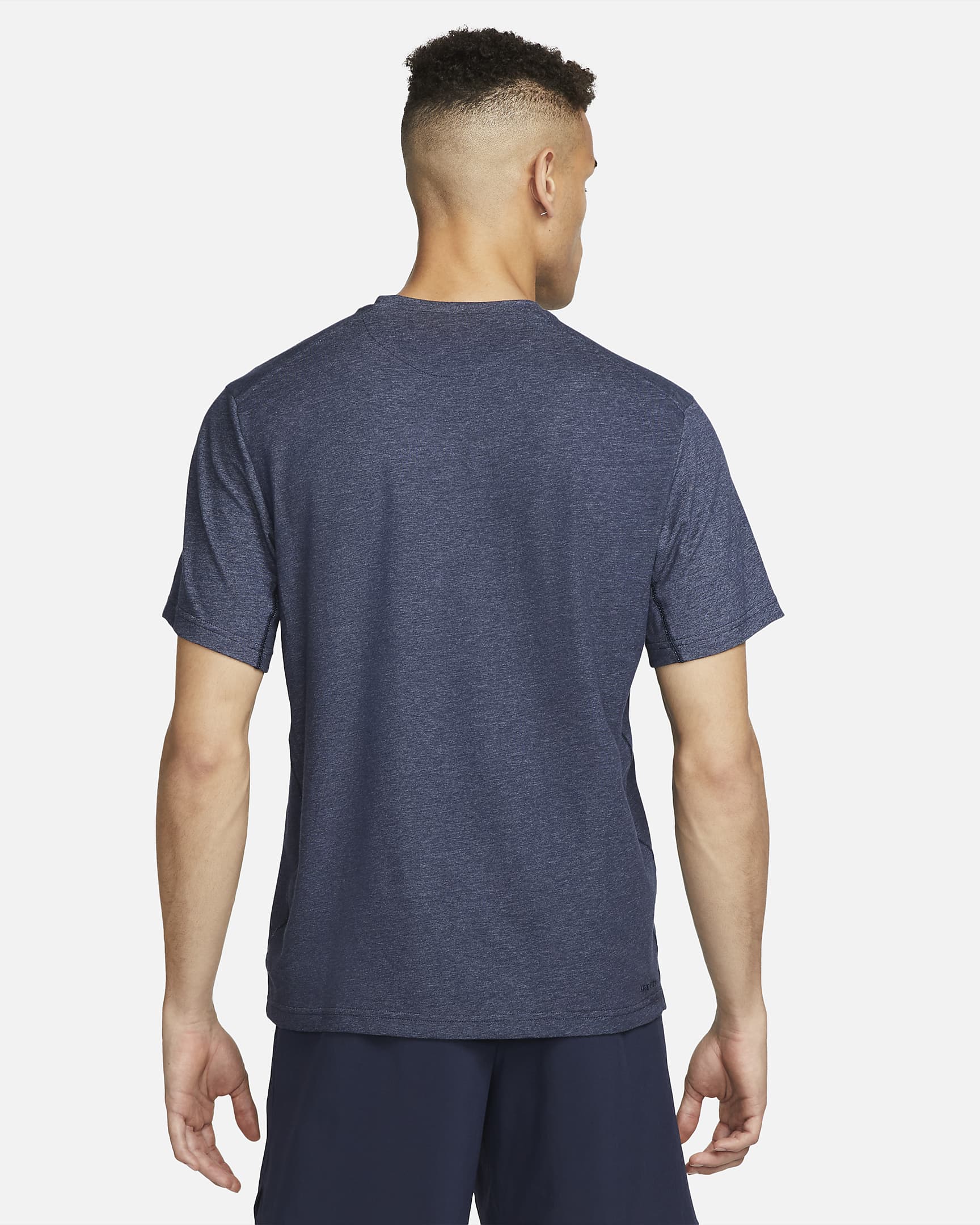 Nike Primary vielseitiges Nike Dri-FIT Kurzarm-Oberteil für Herren - Obsidian Heather/Heather/Obsidian