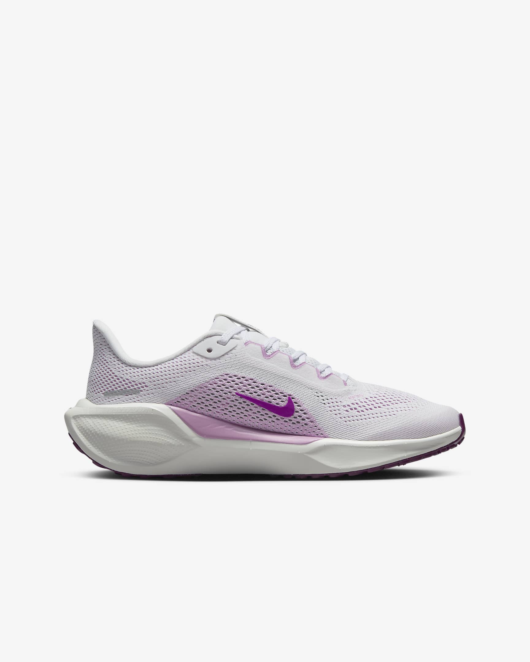 Nike Pegasus 41 Big Kids' Road Running Shoes - White/Black/Beyond Pink/Hyper Violet