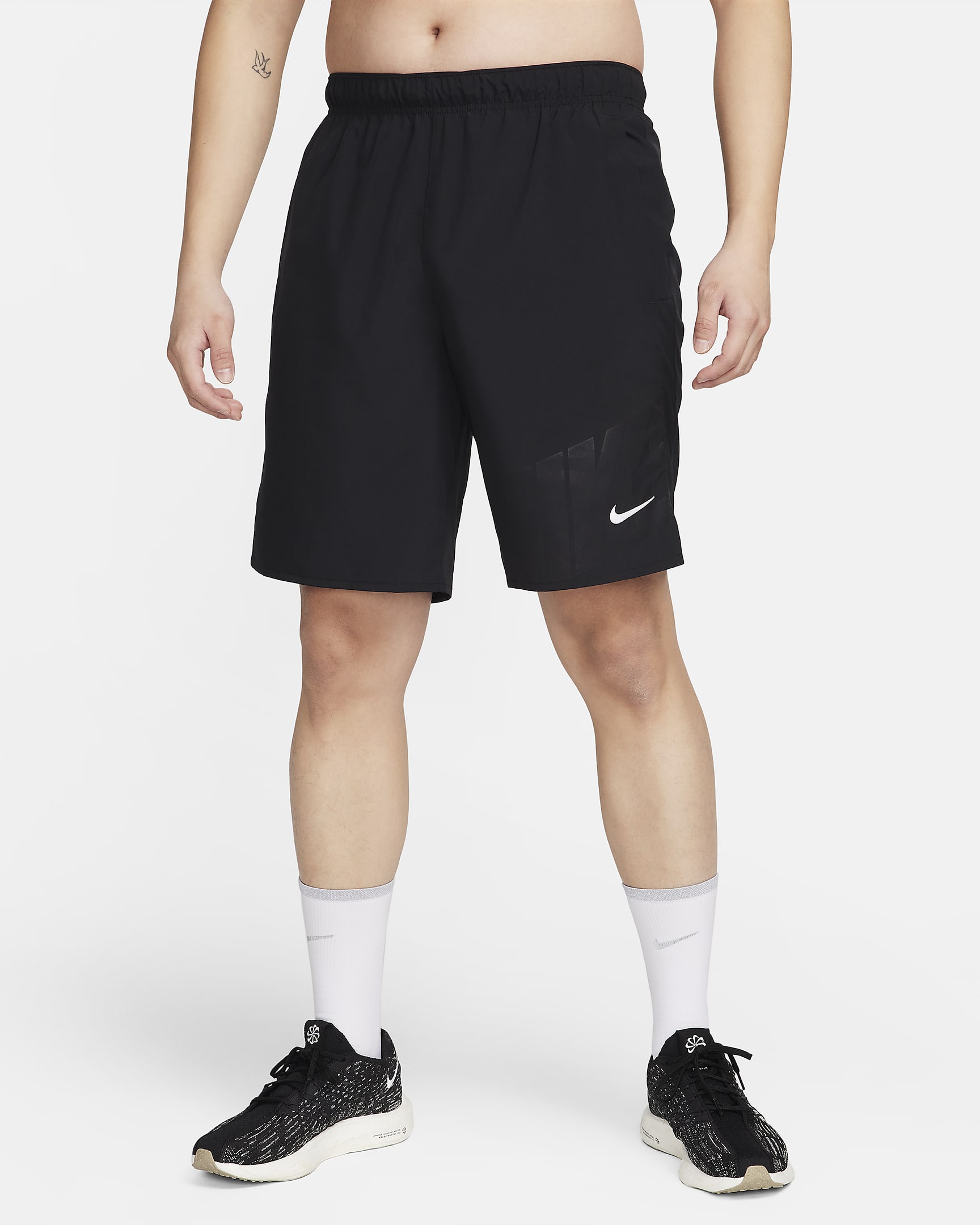 Nike Challenger Men's Dri-FIT 9" Unlined Running Shorts - Black/Black/Black/White