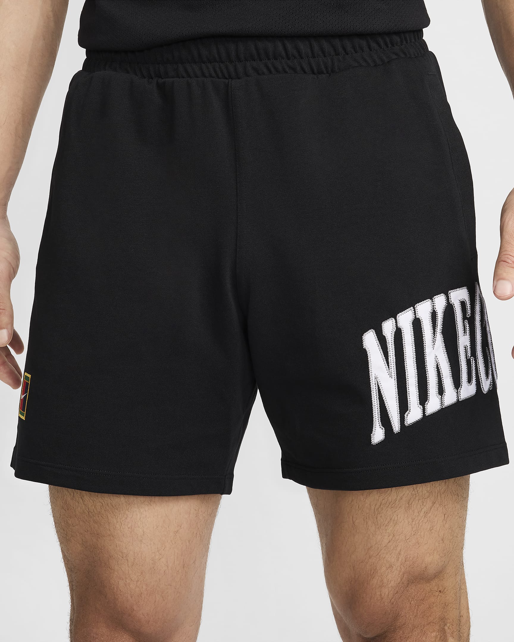 NikeCourt Heritage Tennisshorts voor heren (15 cm) - Zwart/Wit/Flat Pewter