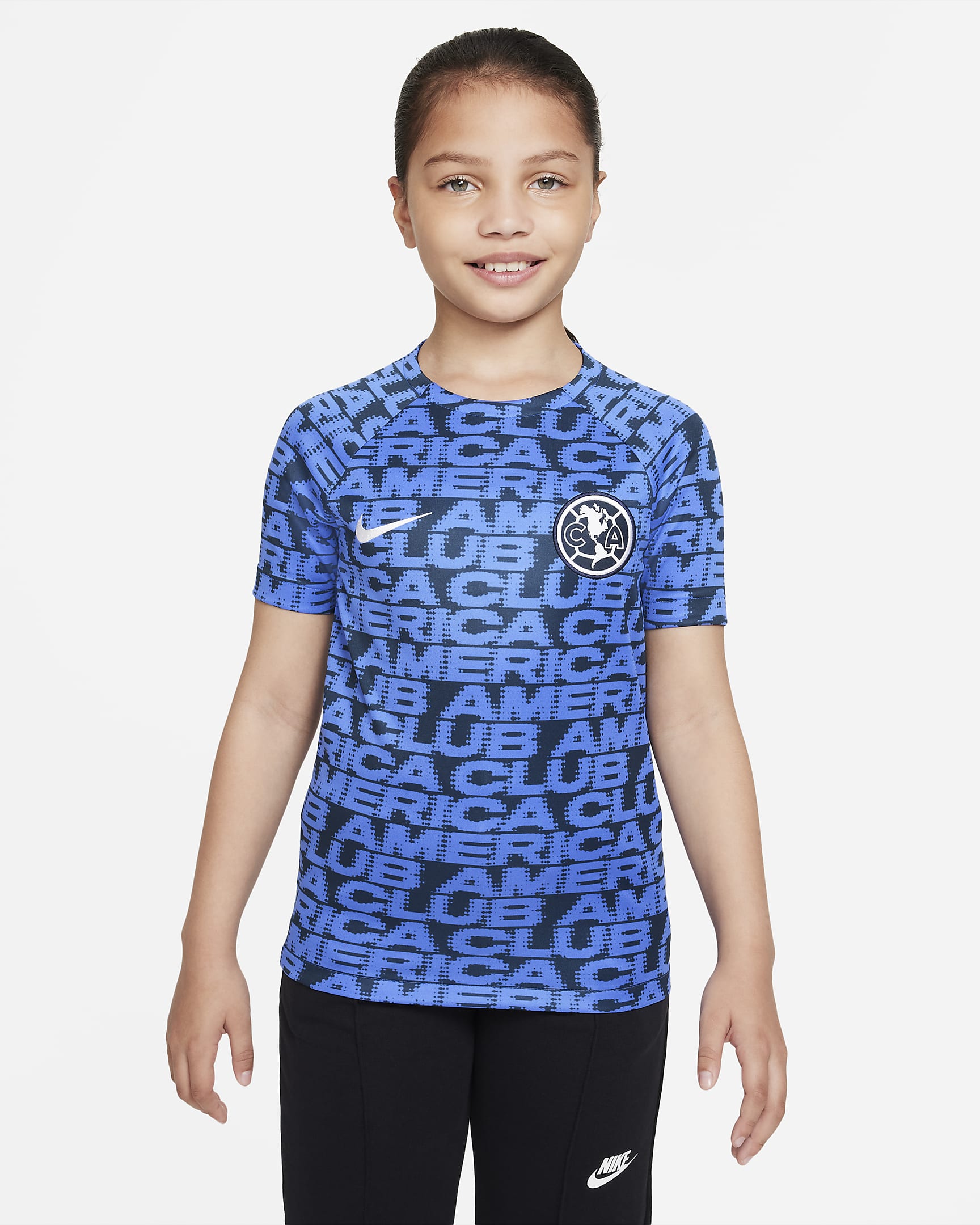 Playera de fútbol para antes del partido Nike Dri-FIT para niños talla ...