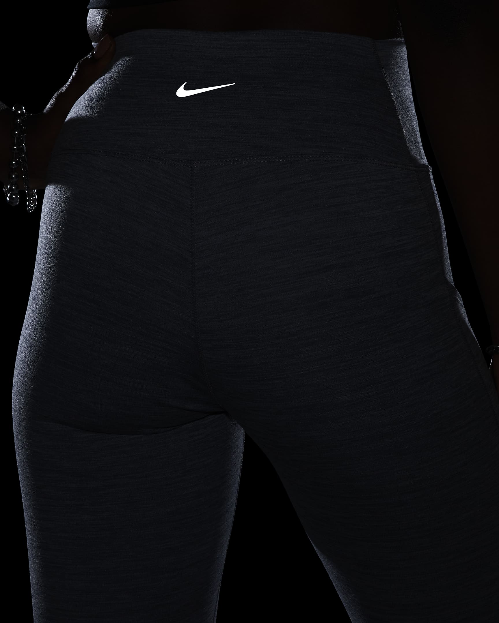 Nike One Women's High-Waisted 7/8 Leggings with Pockets - Smoke Grey/Heather/Black