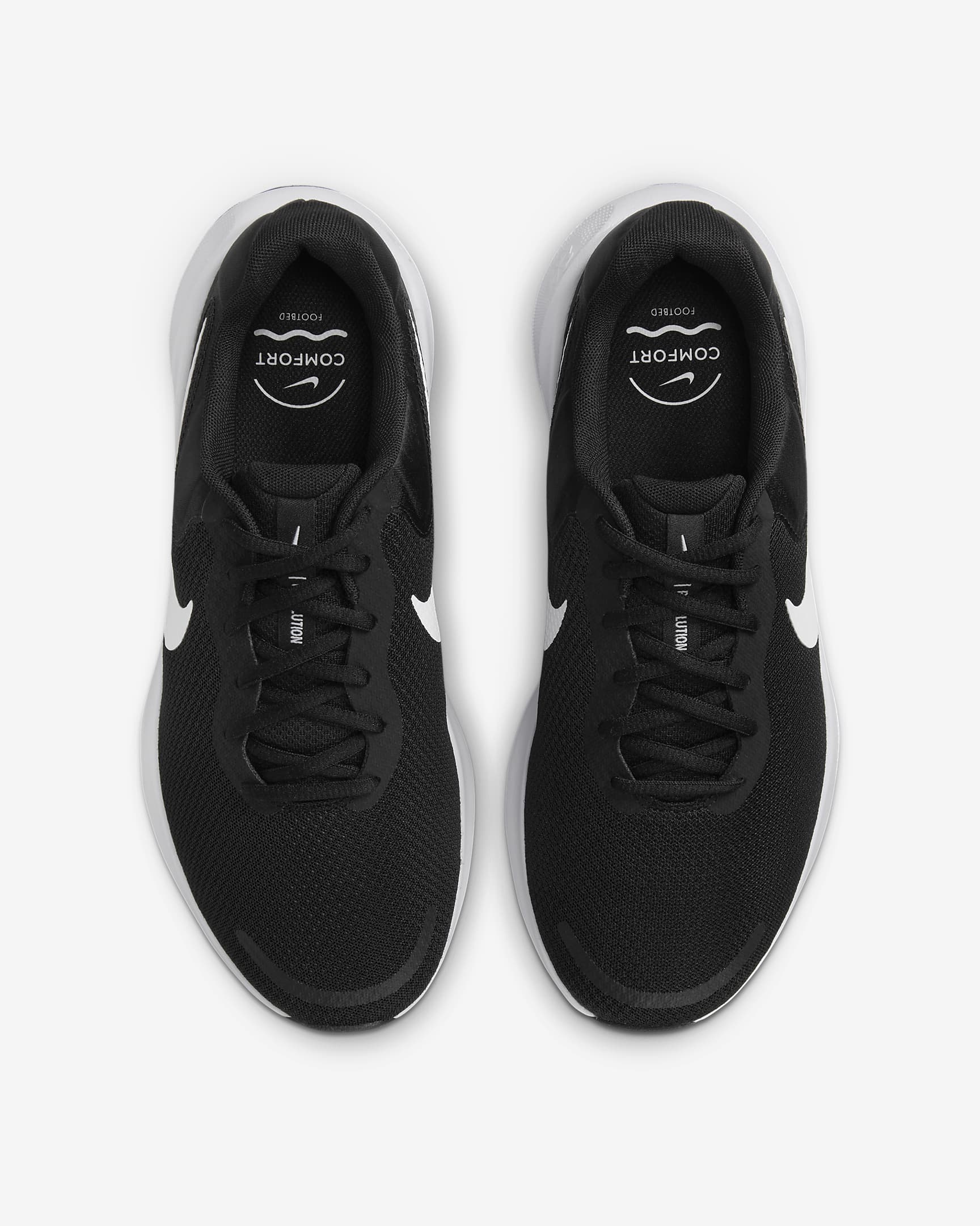 Nike Revolution 7 Herren-Straßenlaufschuh (extraweit) - Schwarz/Weiß