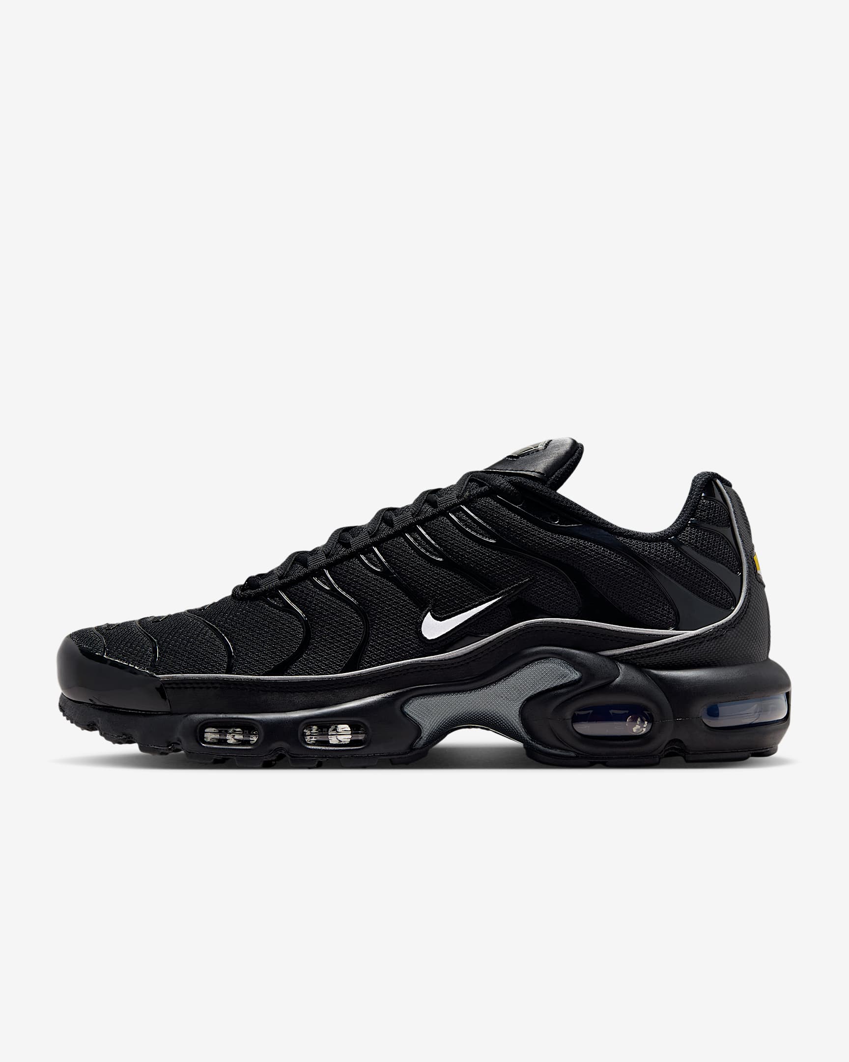 Sapatilhas com detalhes com integração de design refletor Nike Air Max Plus OG para homem - Preto/Preto/Prateado metalizado