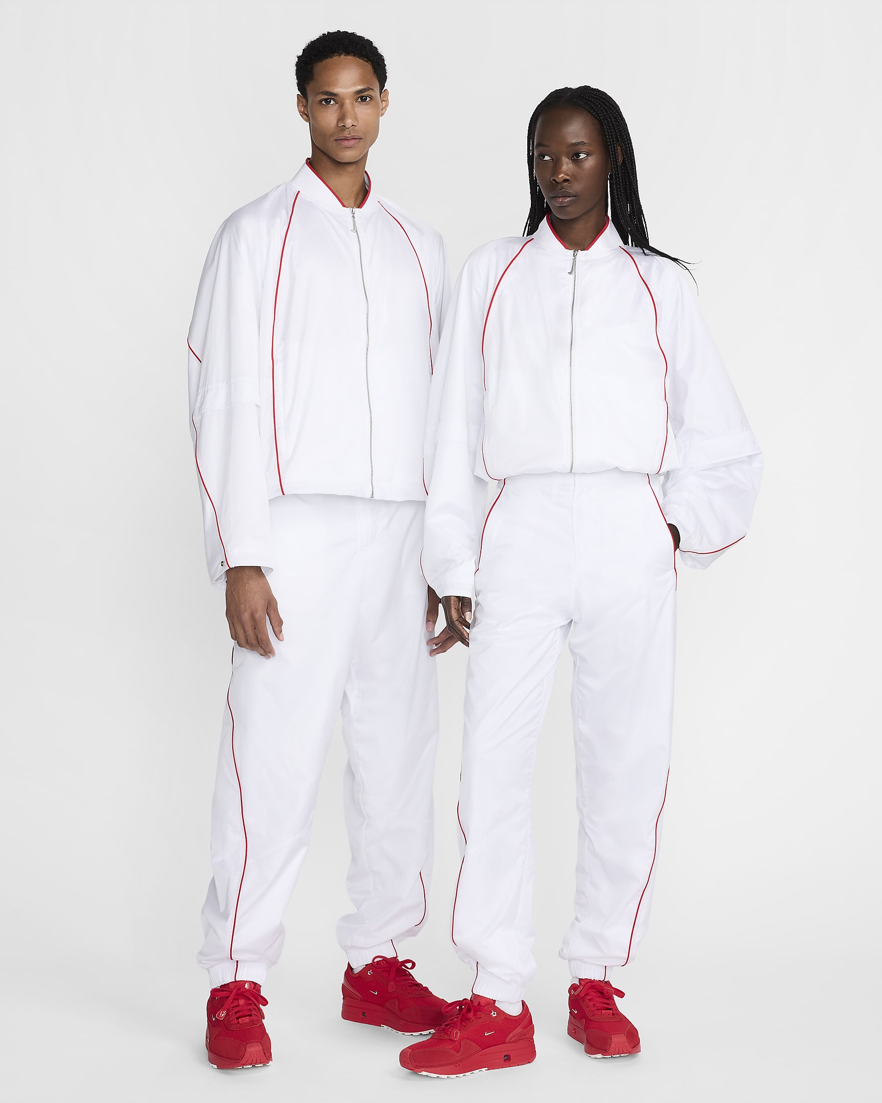 Nike x Jacquemus Track-Jacket - Weiß/University Red