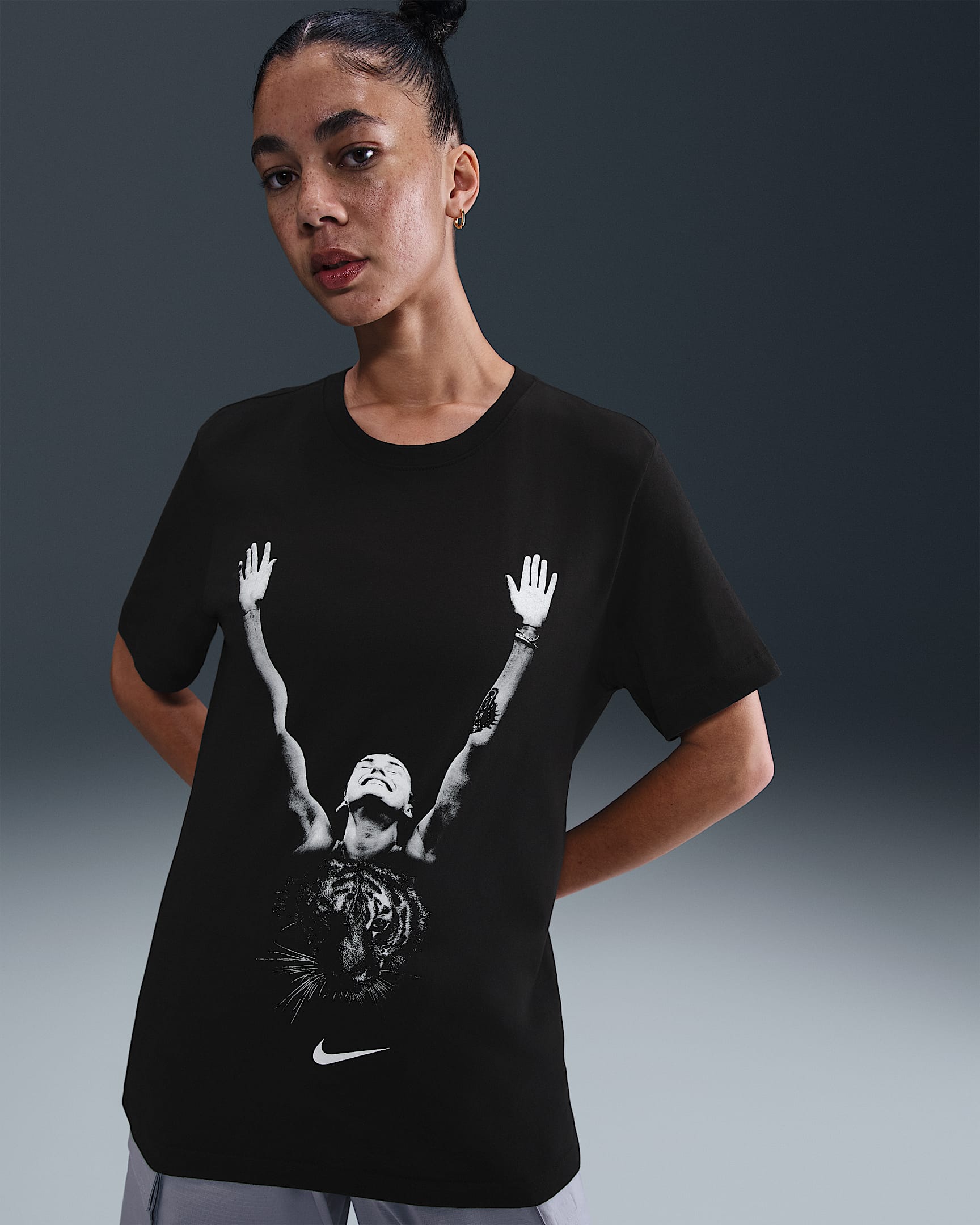 Aryna-tennis-T-shirt til mænd - sort/hvid