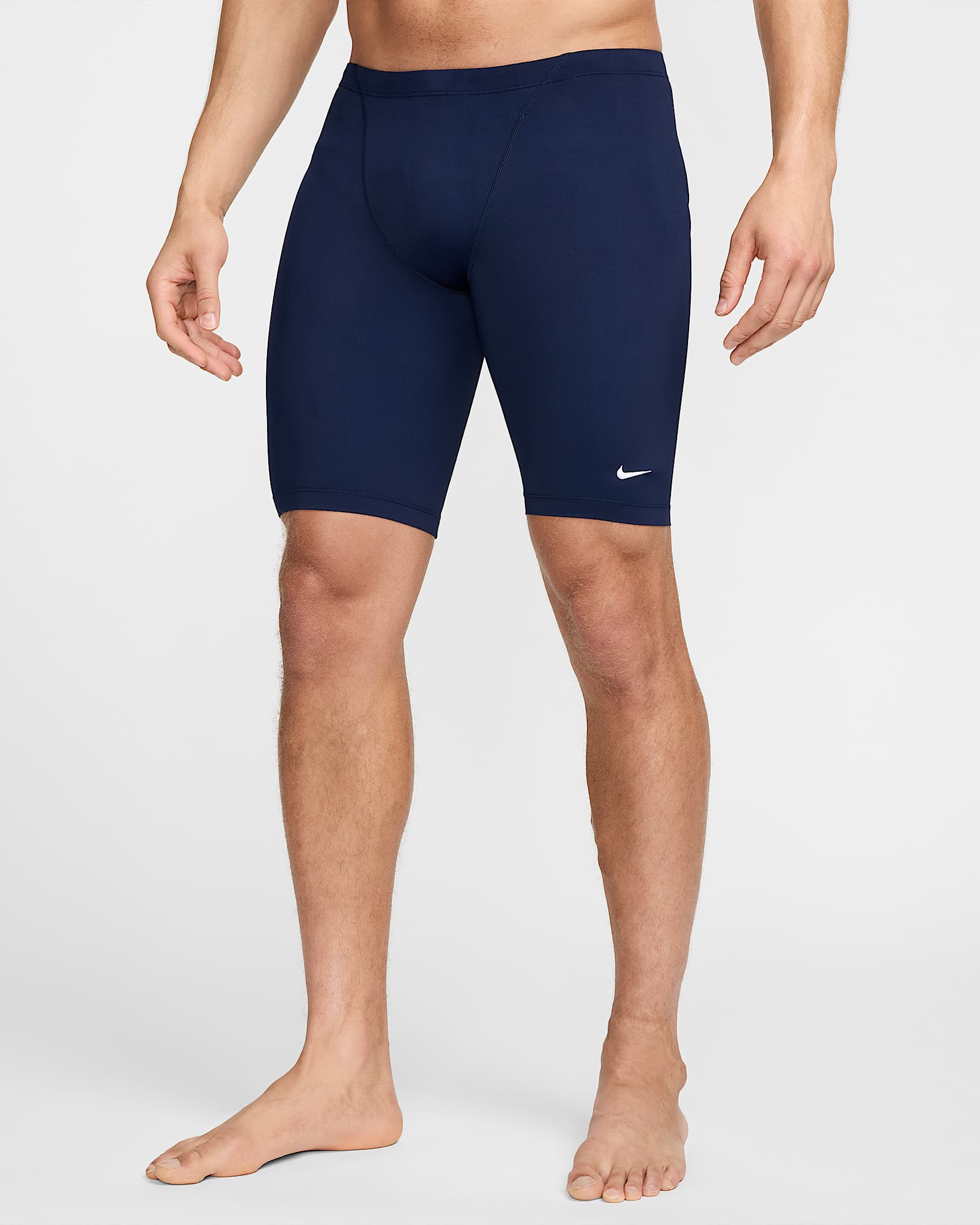 Jammer de natación para hombre Nike Solid - Azul marino medianoche/Azul marino medianoche/Blanco