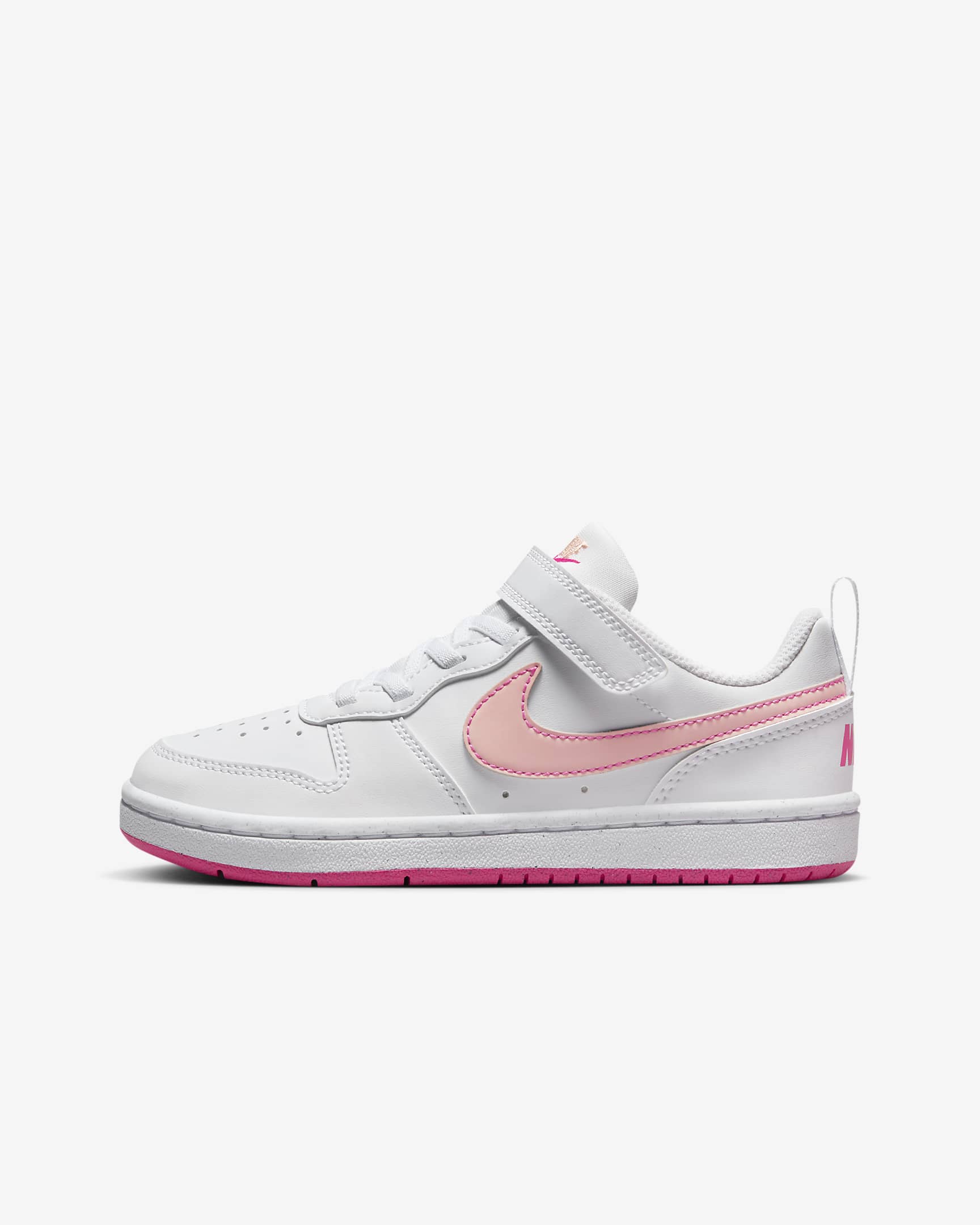 Nike Court Borough Low Recraft Younger Kids' Shoes - White/Pinksicle/Arctic Orange