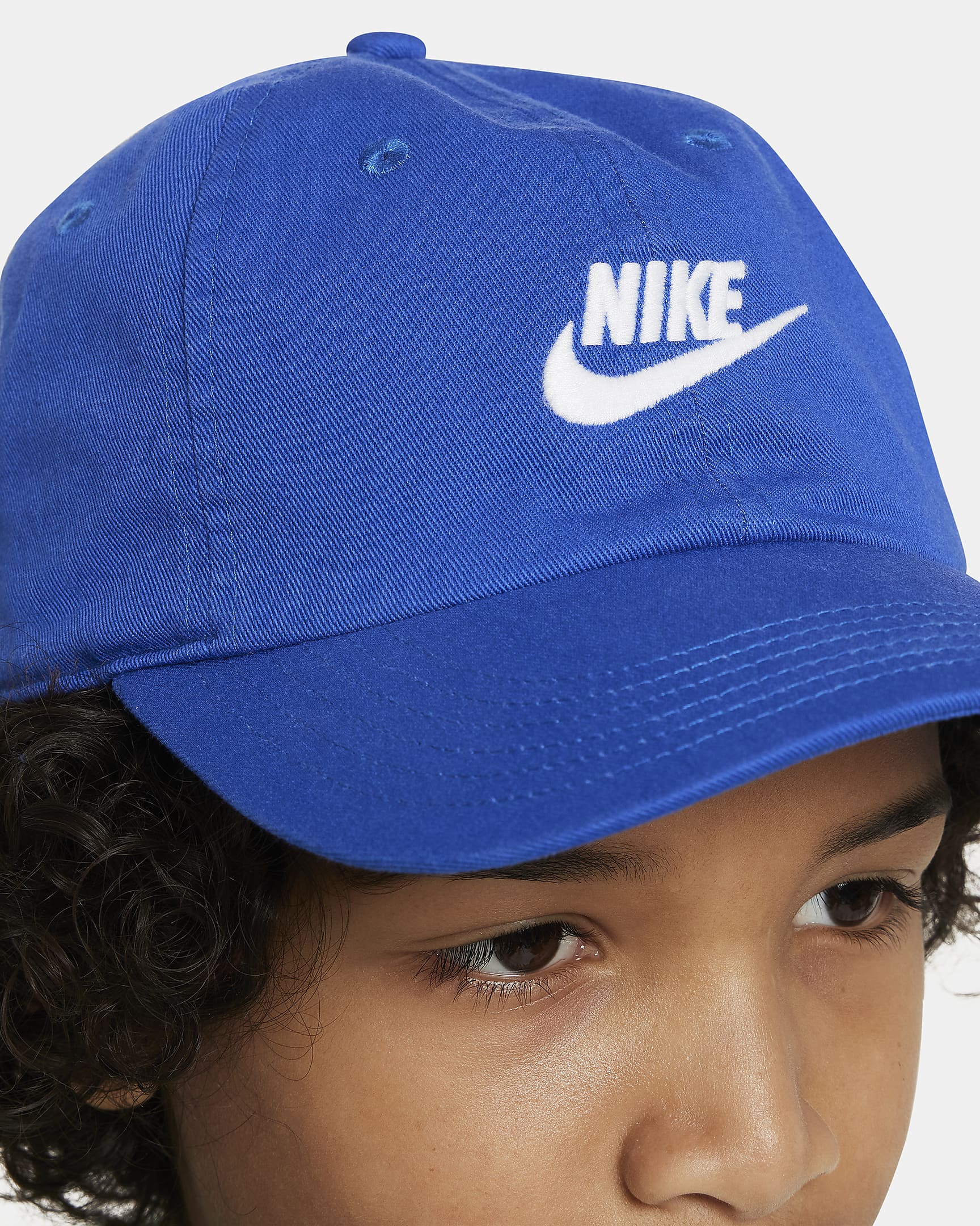 Nike Club Kids' Unstructured Futura Wash Cap - Game Royal/White