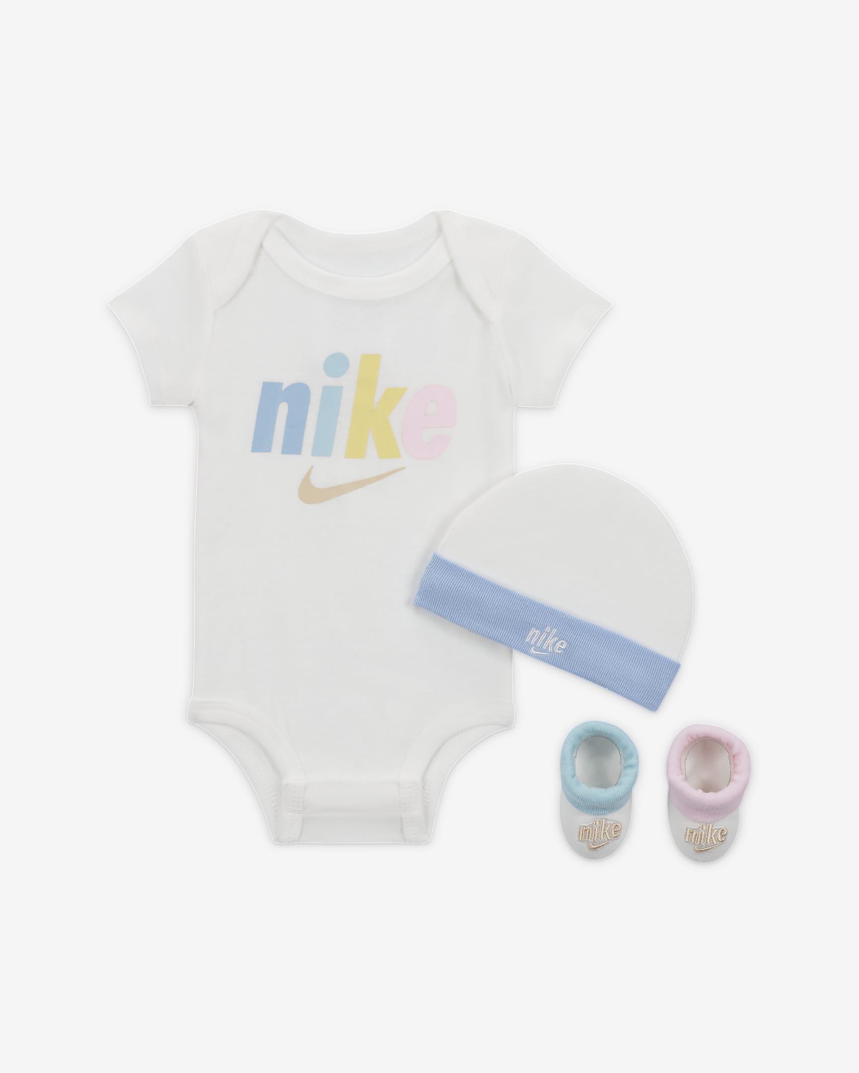 Nike 3-Piece Bodysuit Box Set Baby Bodysuit Set - Sail