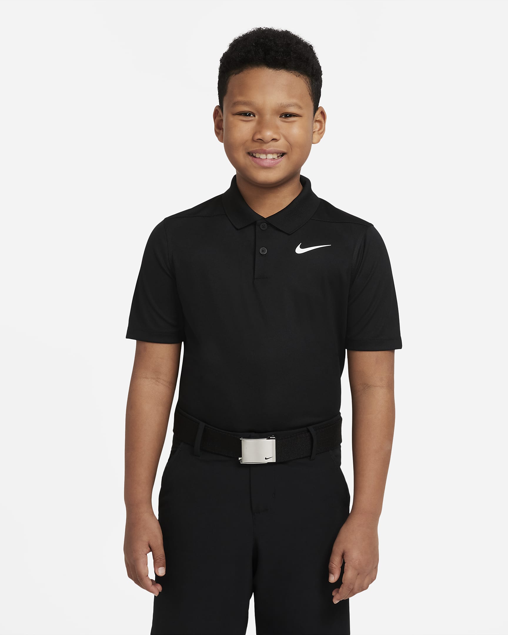 Nike Dri-FIT Victory Golf-Poloshirt für ältere Kinder (Jungen) - Schwarz/Weiß