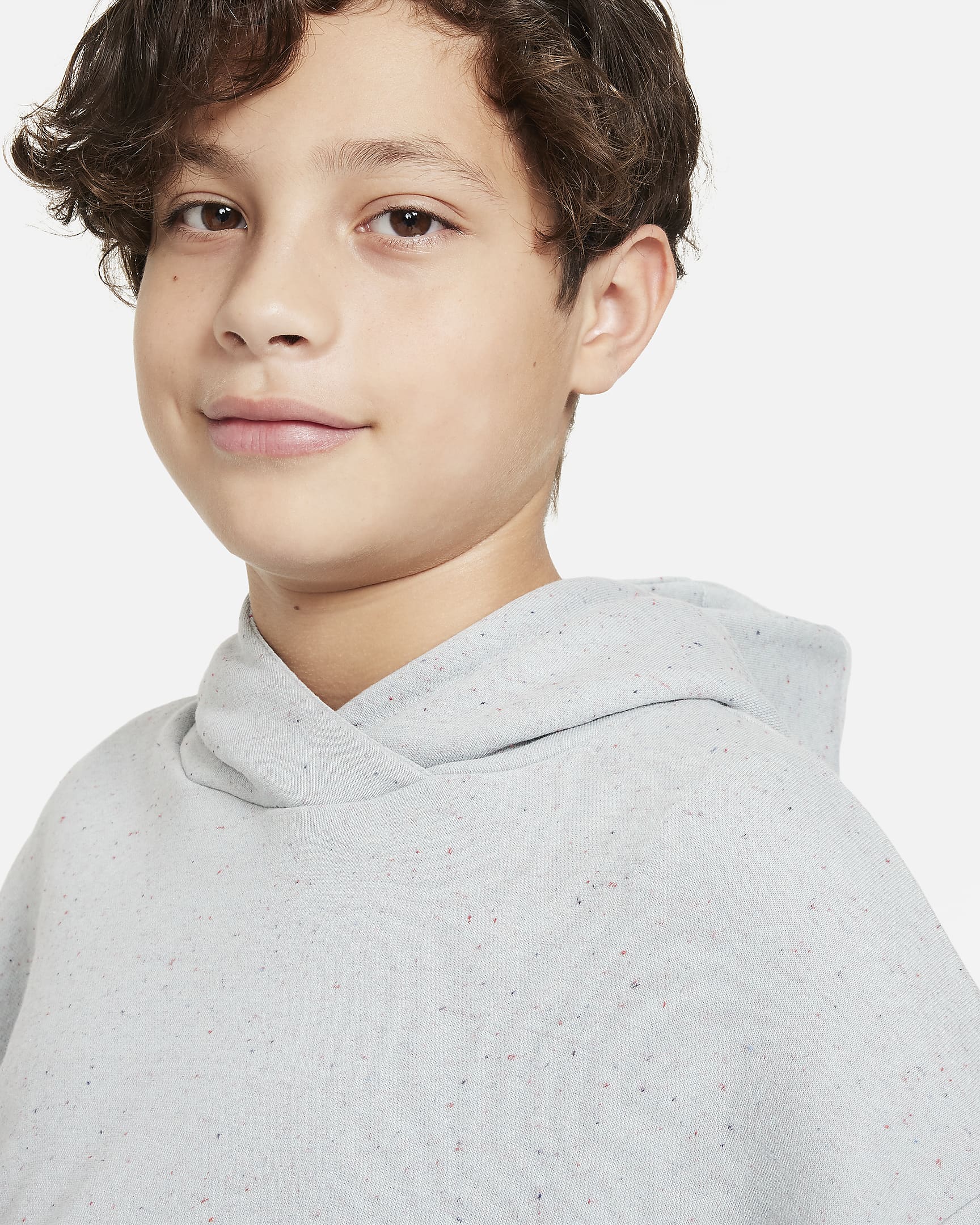 Sudadera con gorro sin cierre oversized para niños talla grande Nike Icon Fleece - Piedra pómez claro/Vela/Plata claro