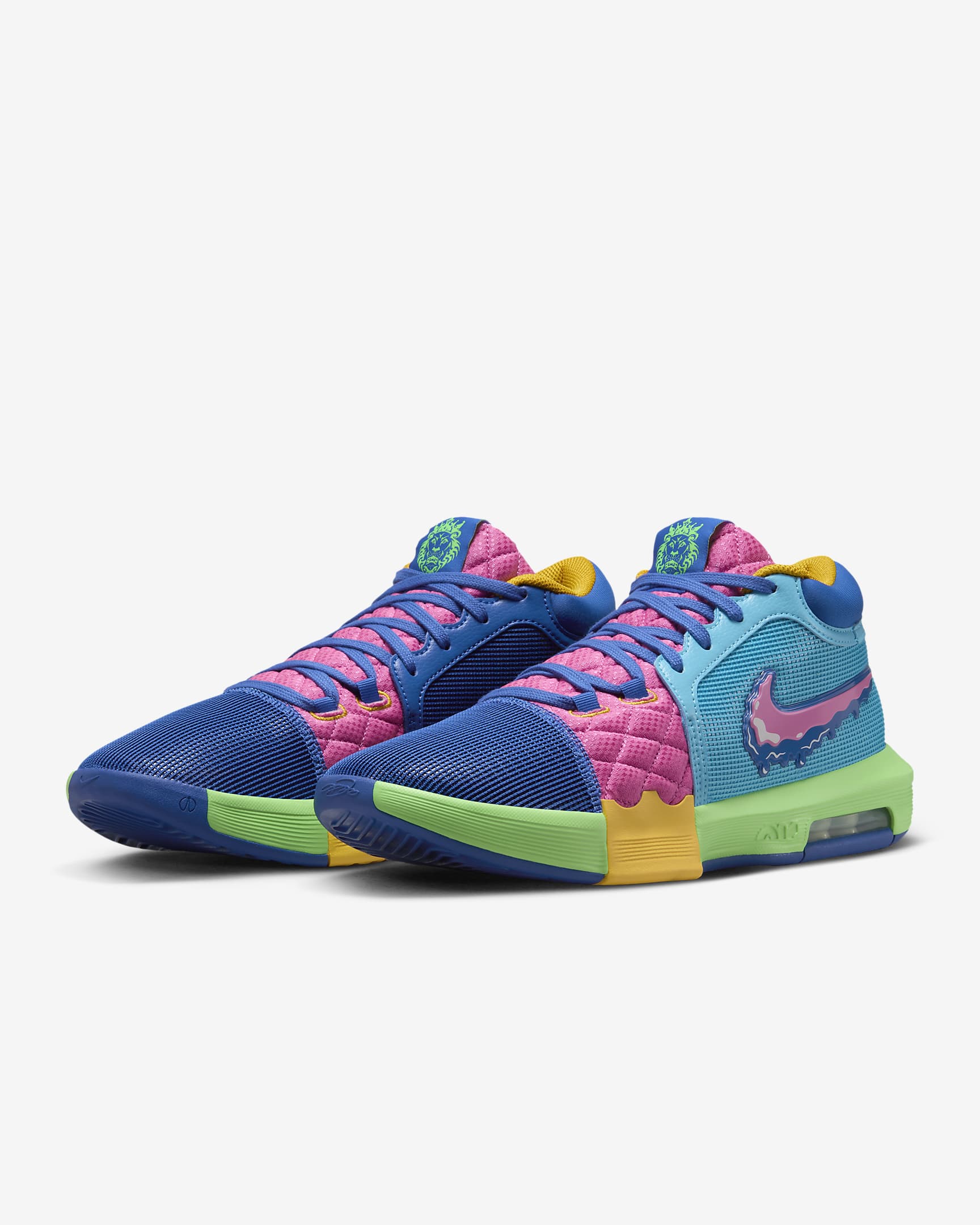 LeBron Witness 8 'I Promise School' Basketball Shoes - Multi-Colour/Baltic Blue/Playful Pink/Multi-Colour