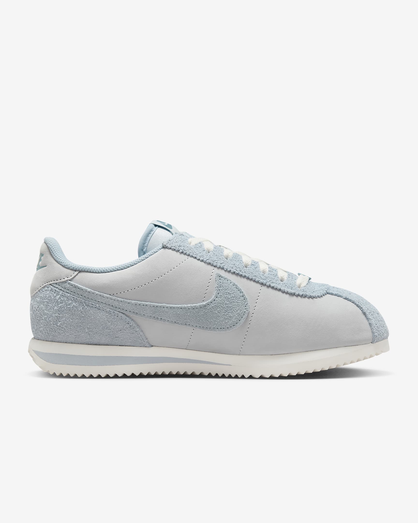 Nike Cortez Premium Leather Women's Shoes - Pure Platinum/Denim Turquoise/Sail/Light Armory Blue