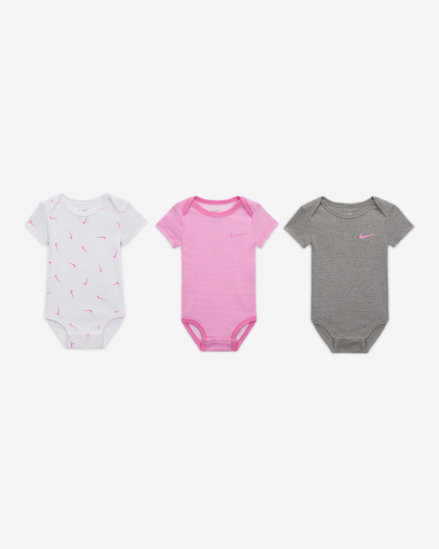 Nike E1D1 Baby (0-9M) Mix and Match Bodysuits (3-Pack) - White