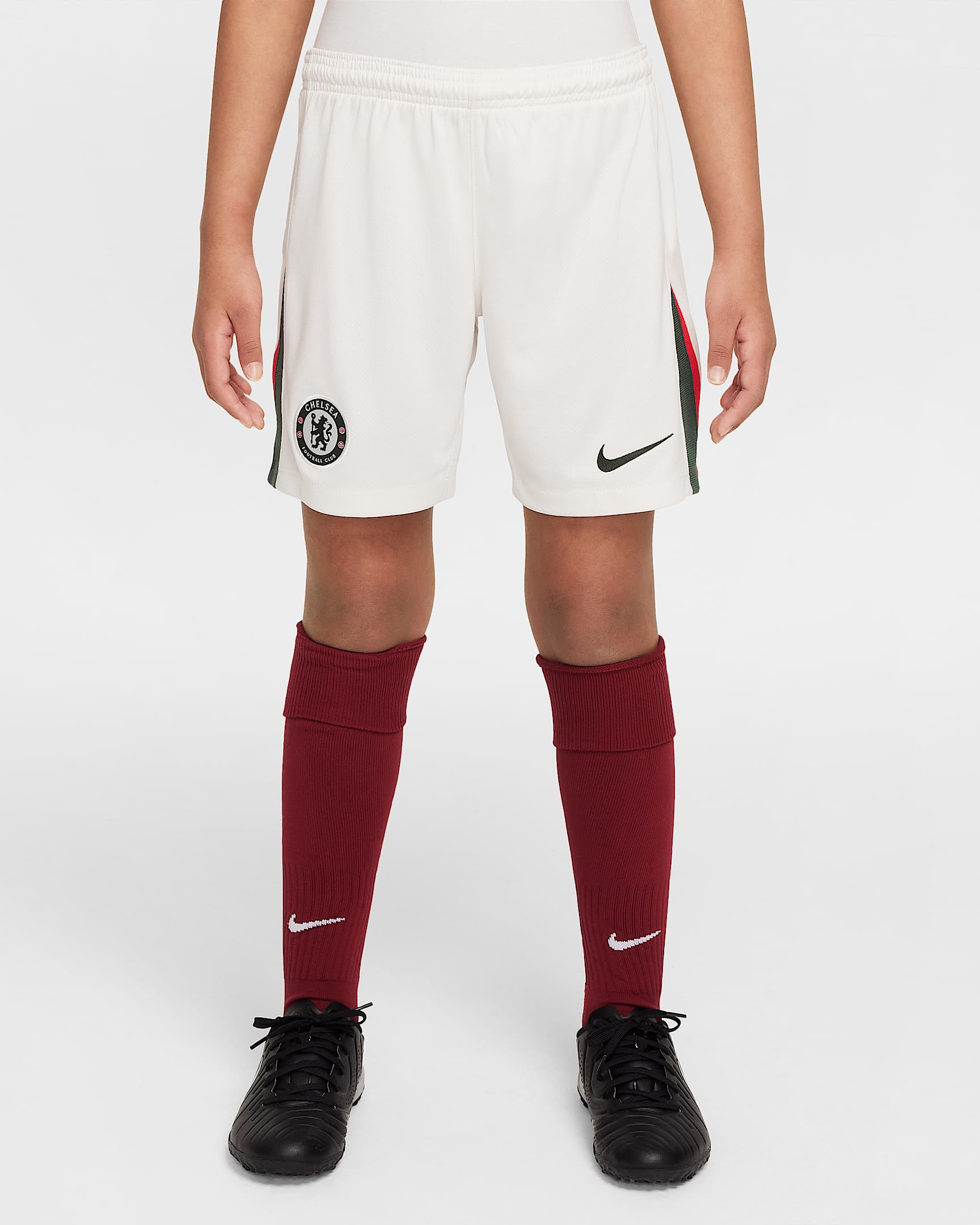Segunda equipación Stadium Chelsea FC 2025/26 Pantalón corto de fútbol Replica Nike Dri-FIT - Niño/a - Phantom/Speed Red/Galactic Jade/Galactic Jade