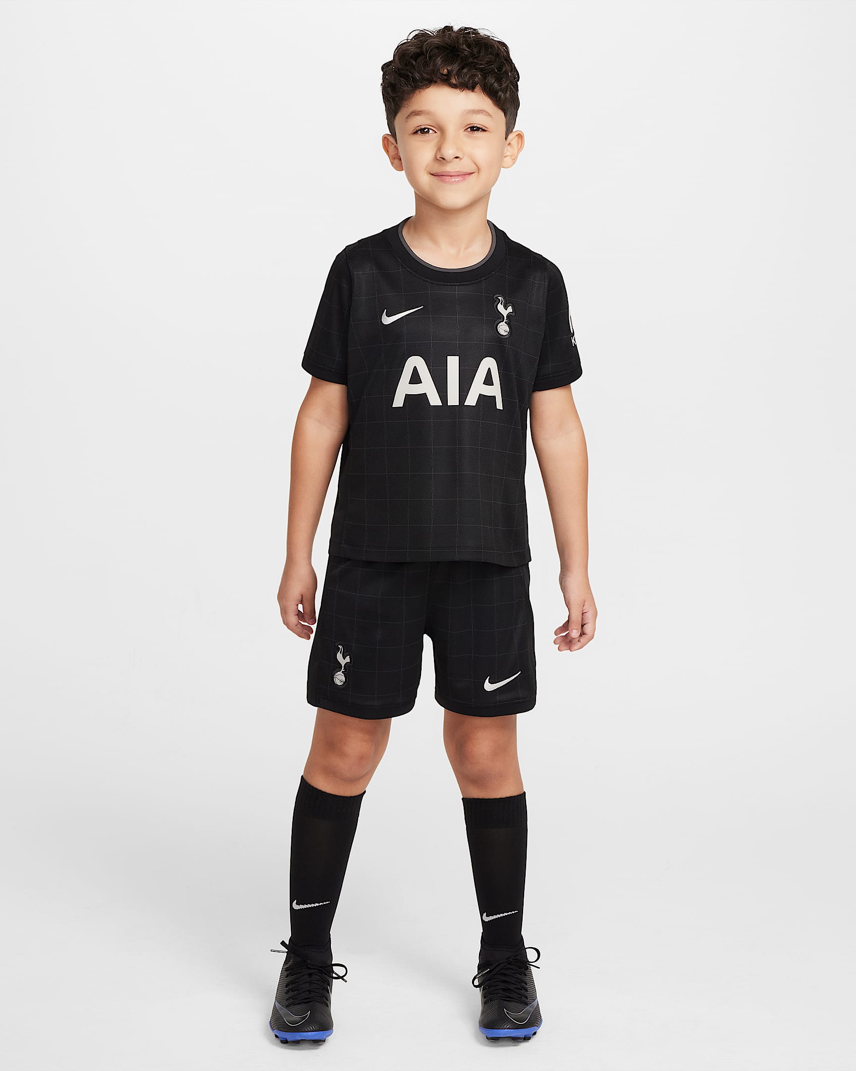 Segunda equipación Stadium Tottenham Hotspur 2025/26 Equipación de tres piezas Replica Nike Football - Niño/a pequeño/a - Negro/Light Iron Ore