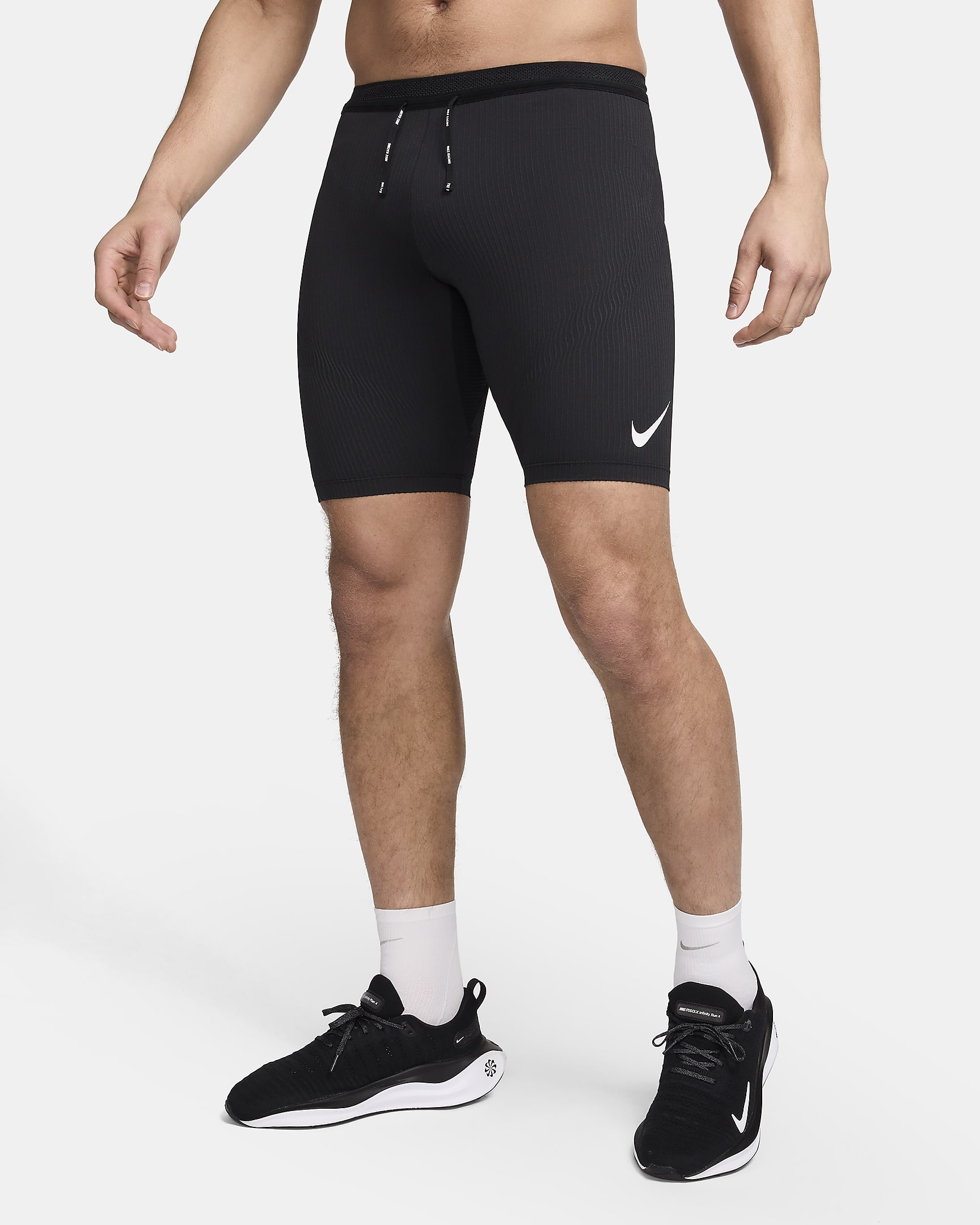 Pánské běžecké legíny Nike AeroSwift Dri-FIT ADV v poloviční délce - Černá/Summit White