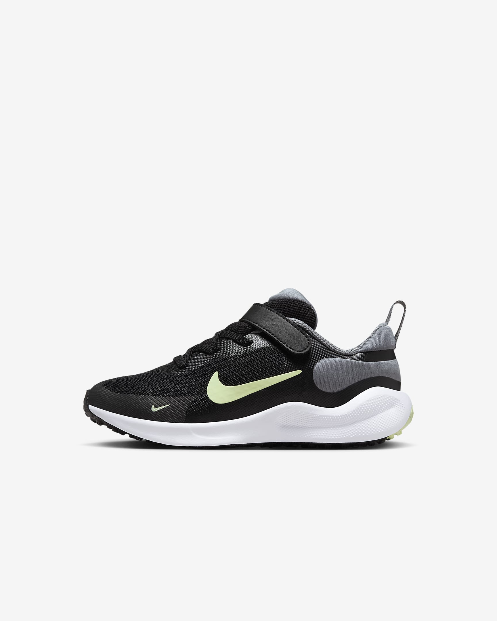 Nike Revolution 7 Younger Kids' Shoes - Black/Smoke Grey/White/Barely Volt