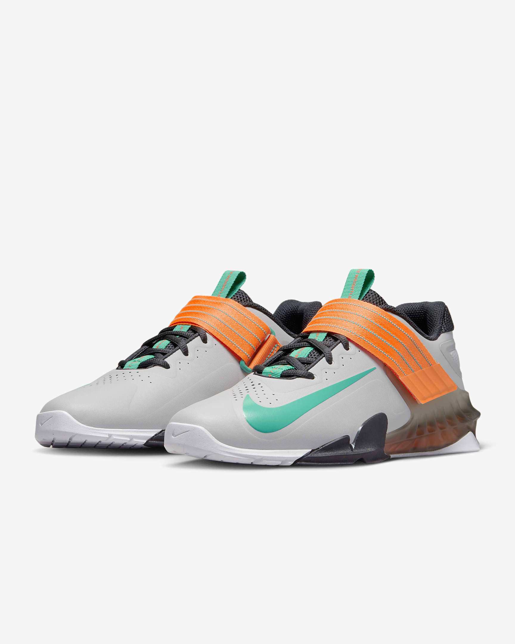 Nike Savaleos Weightlifting Shoes - Grey Fog/Dark Smoke Grey/Total Orange/Clear Emerald