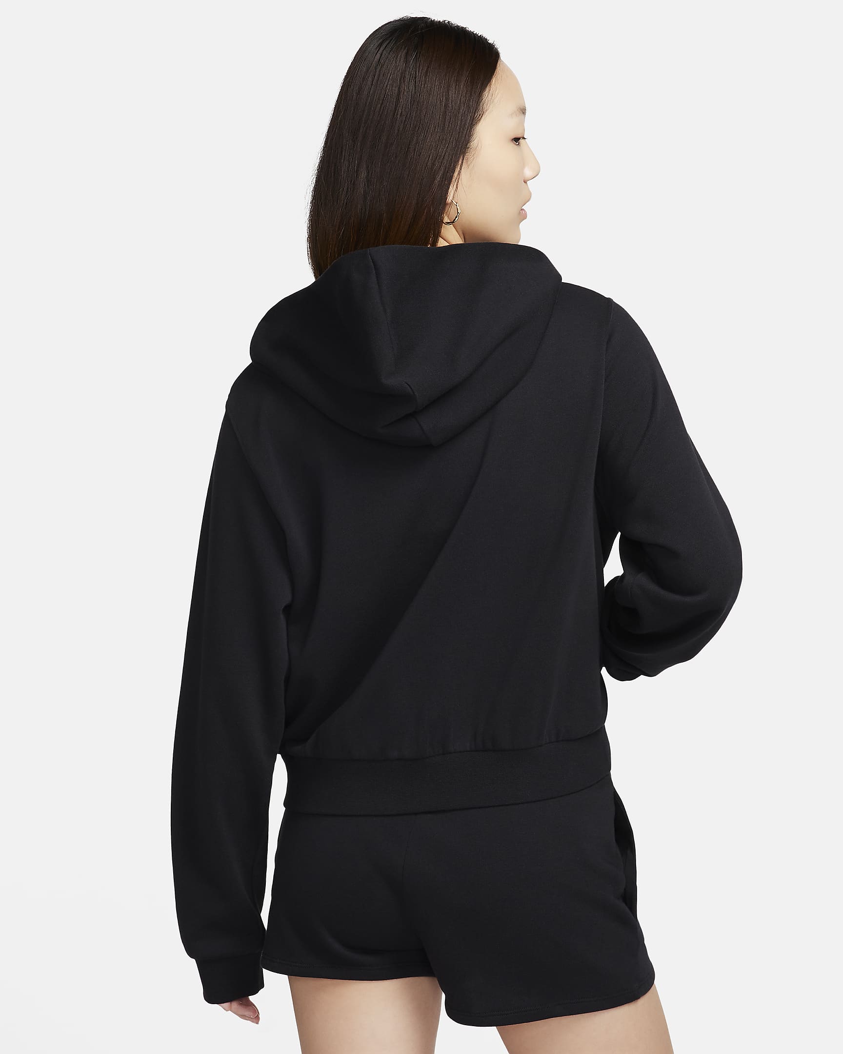 Nike Sportswear Chill Terry Women's Loose Full-Zip French Terry Hoodie - Black/Sail