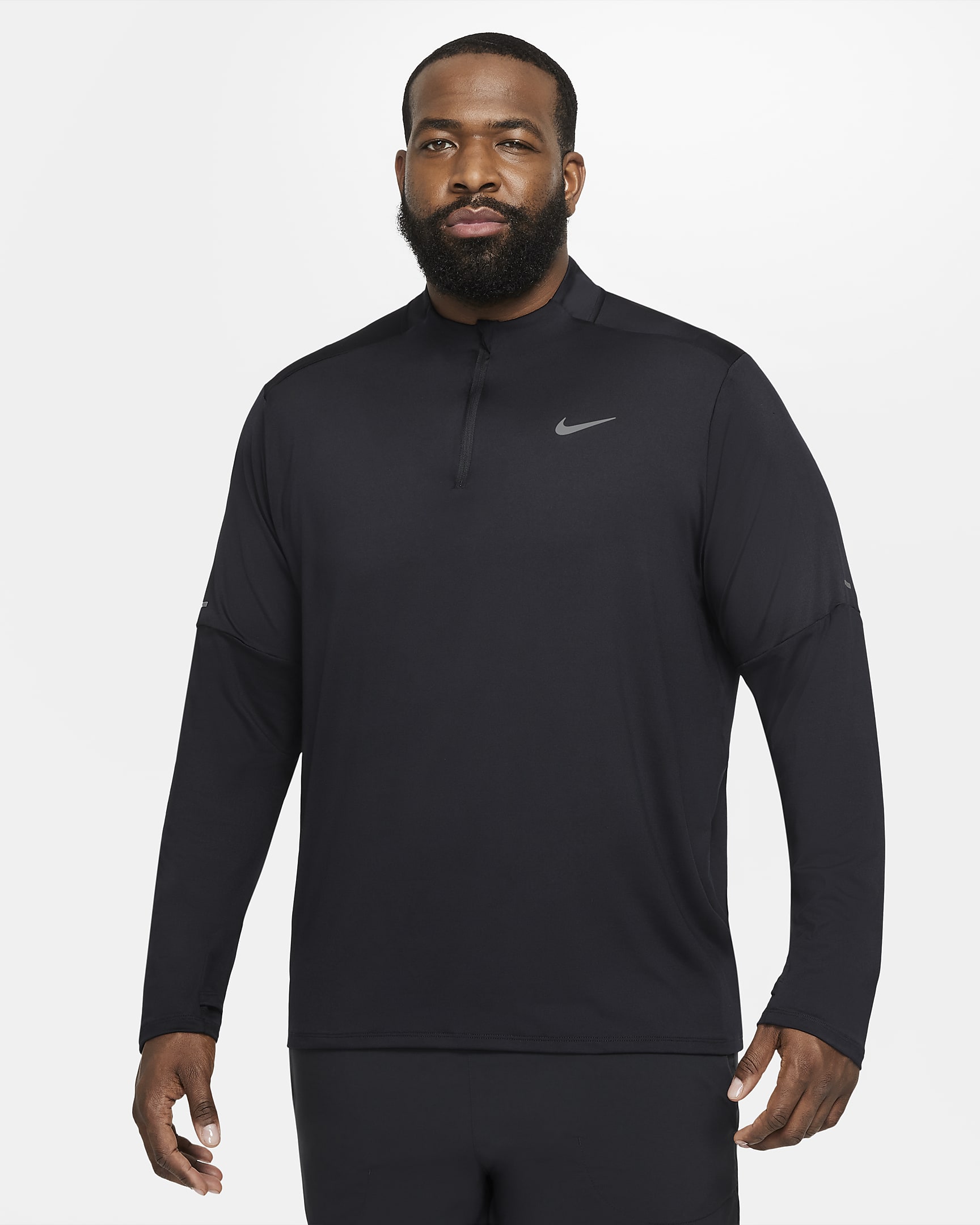 Camisola de running Dri-FIT com fecho até meio Nike para homem - Preto