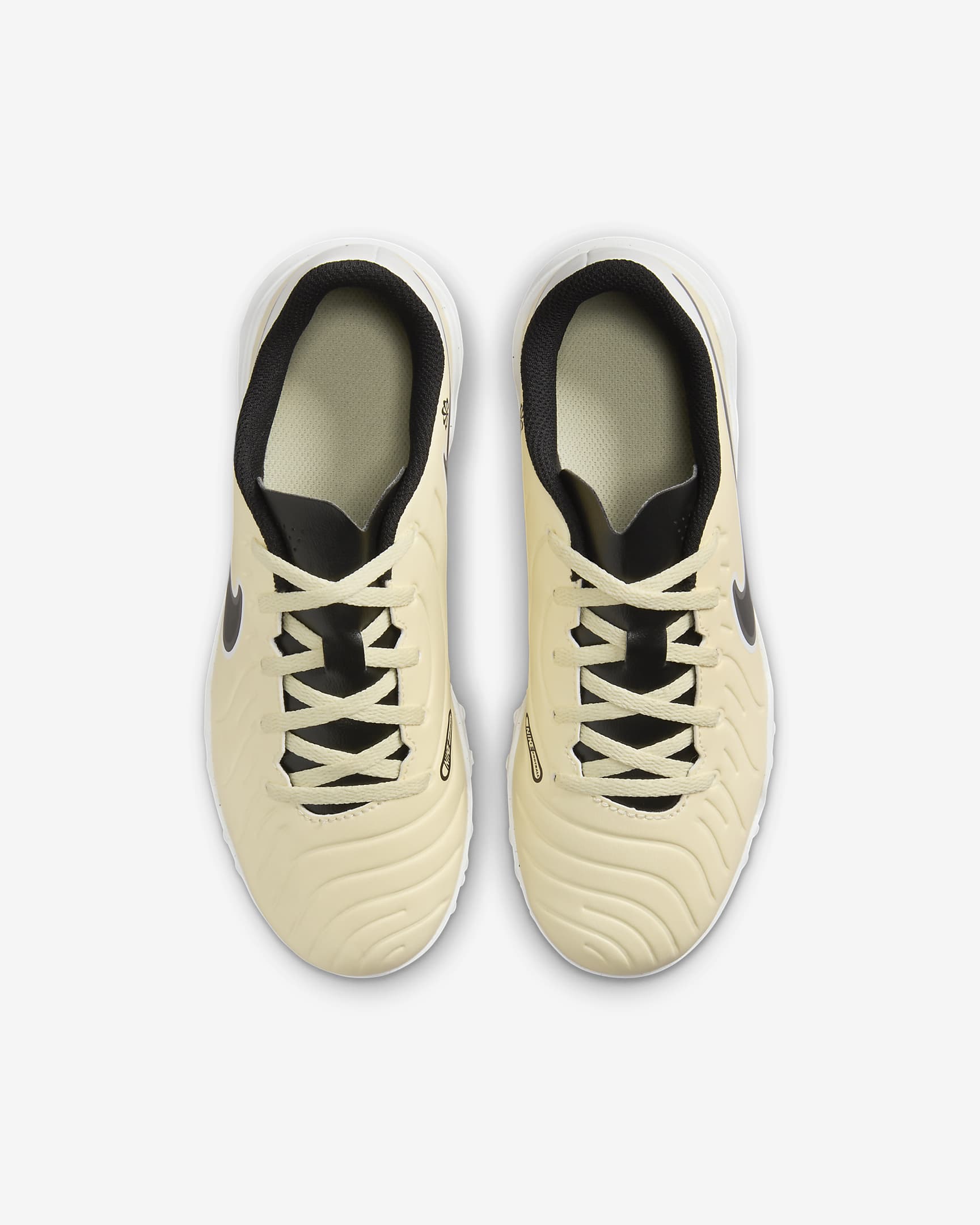 Chaussure de foot basse pour surface synthétique Nike Jr. Tiempo Legend 10 Club pour enfant/ado - Lemonade/Metallic Gold Coin/Noir