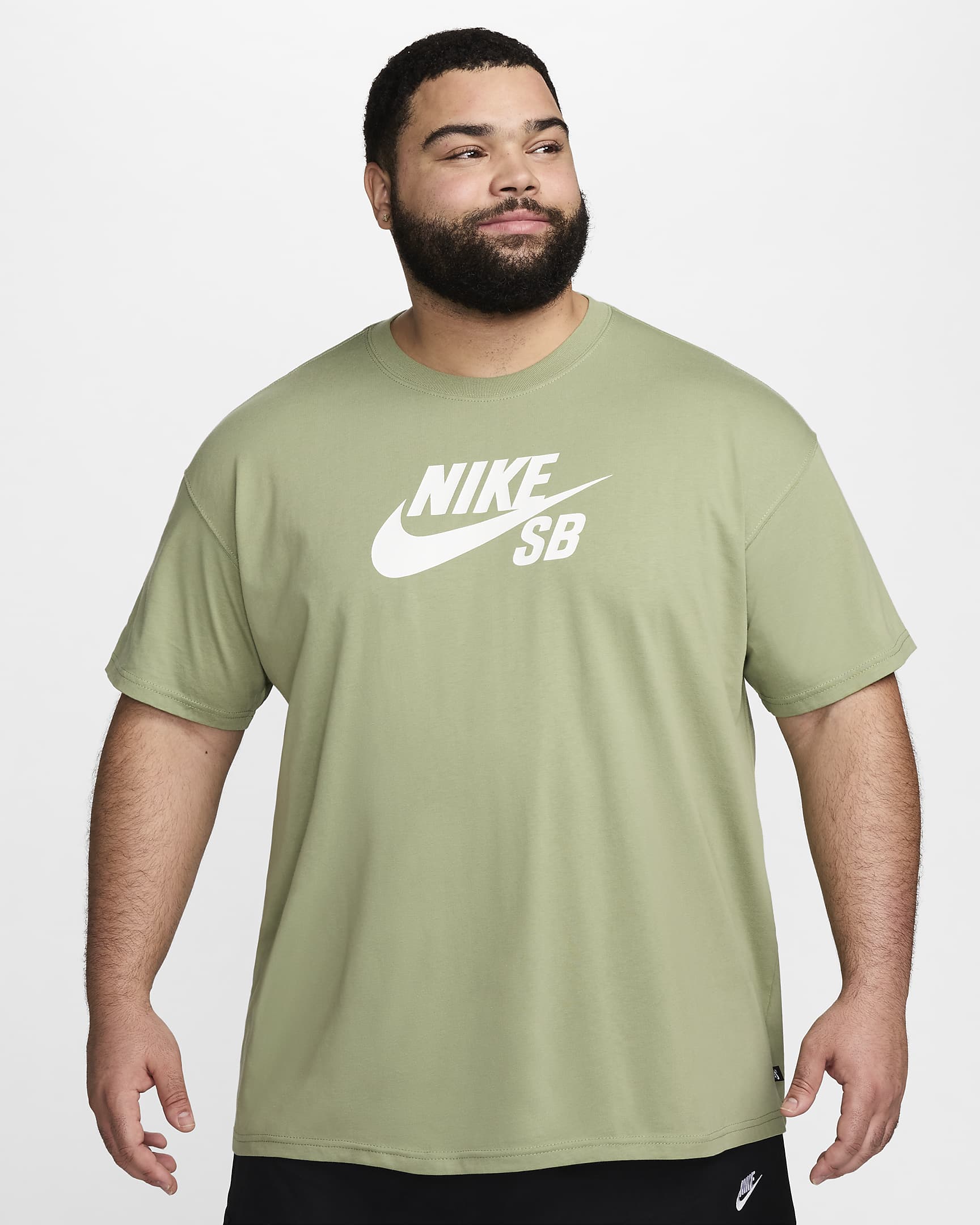 Nike SB Men's Logo Skate T-Shirt - Oil Green