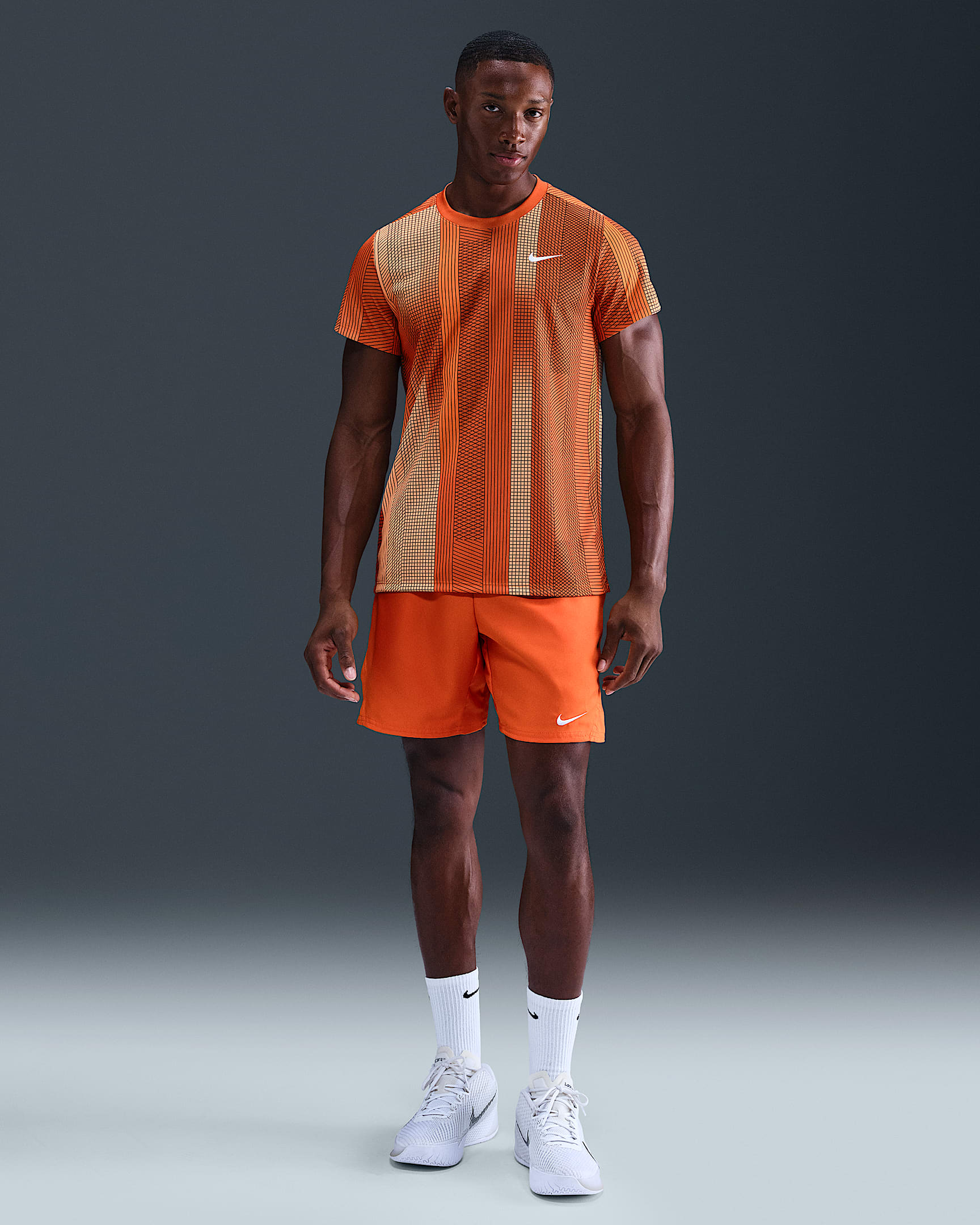 NikeCourt Victory Men's Dri-FIT 7" Tennis Shorts - Campfire Orange/White