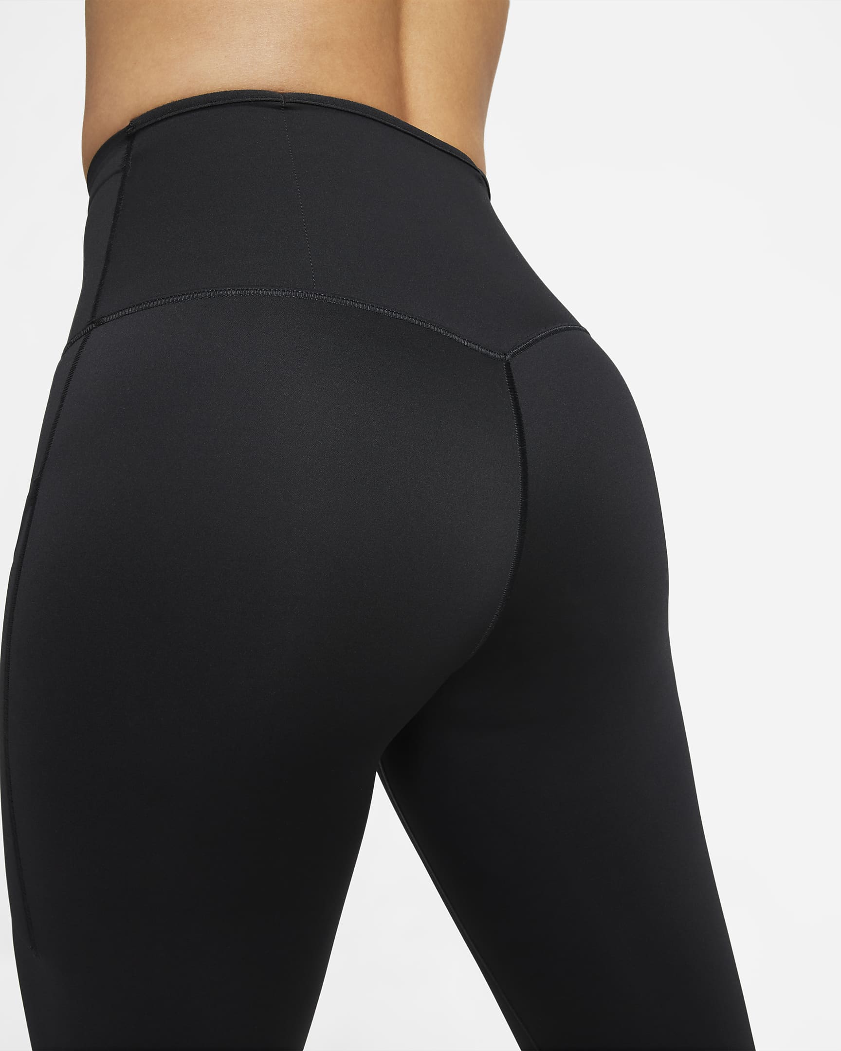 Nike Go Women's Firm-Support High-Waisted 7/8 Leggings with Pockets - Black/Black