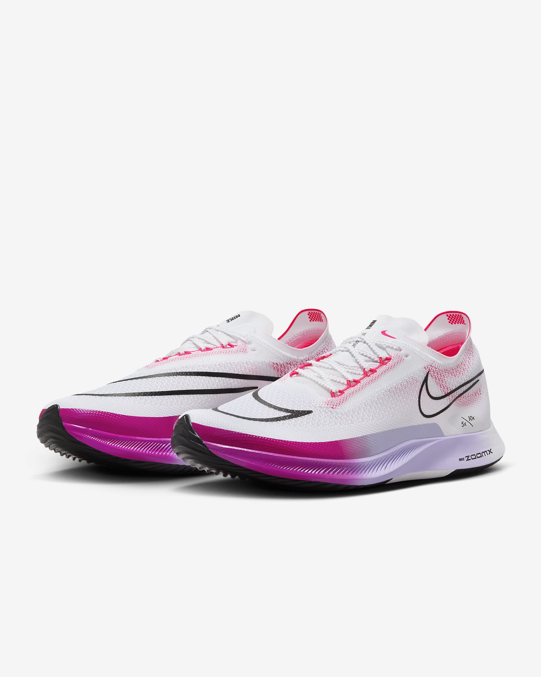 Buty startowe do biegania po asfalcie Nike Streakfly - Biel/Vivid Grape/Purple Agate/Czerń