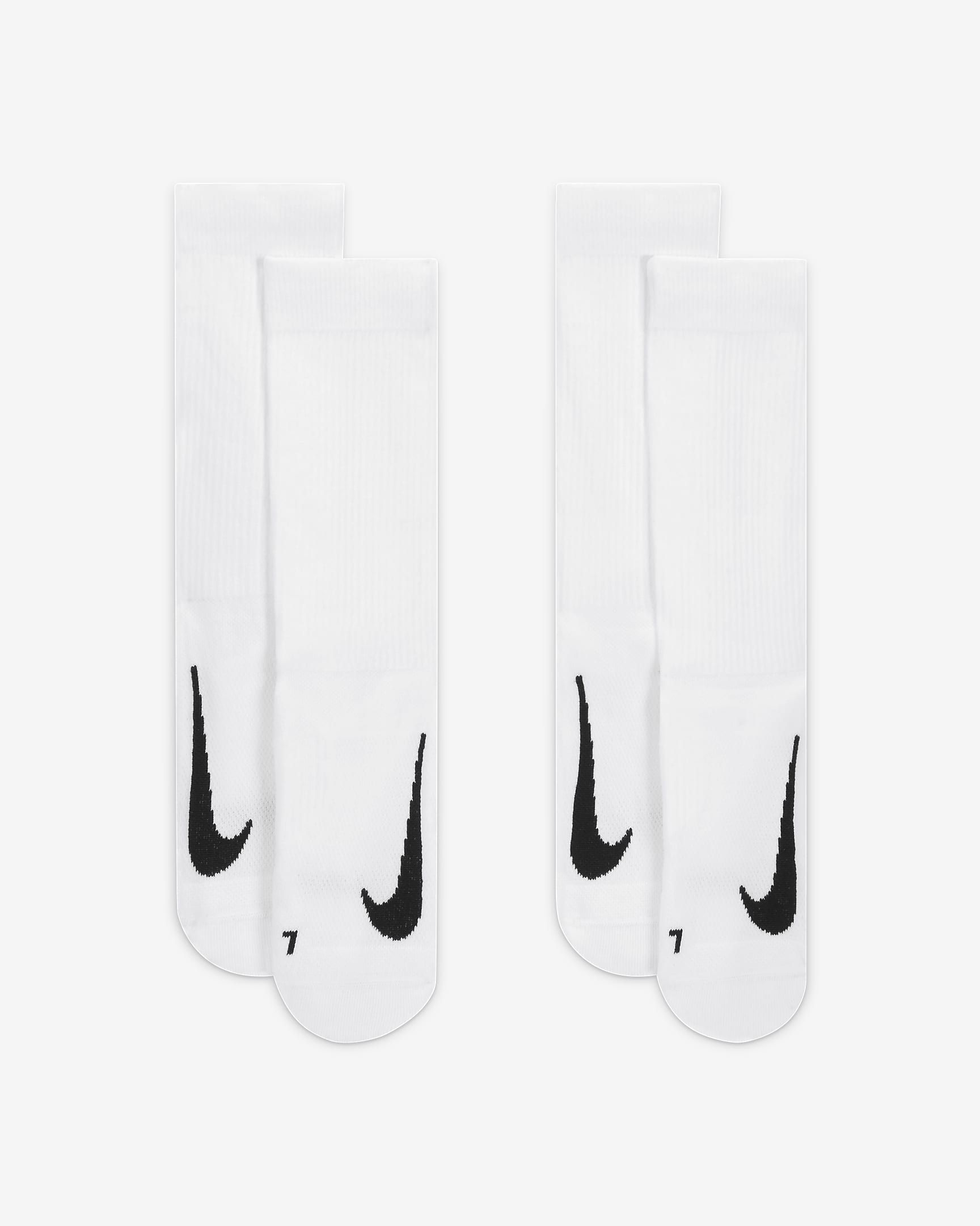 Chaussettes de tennis mi-mollet rembourrées NikeCourt Multiplier (2 paires) - Blanc/Blanc