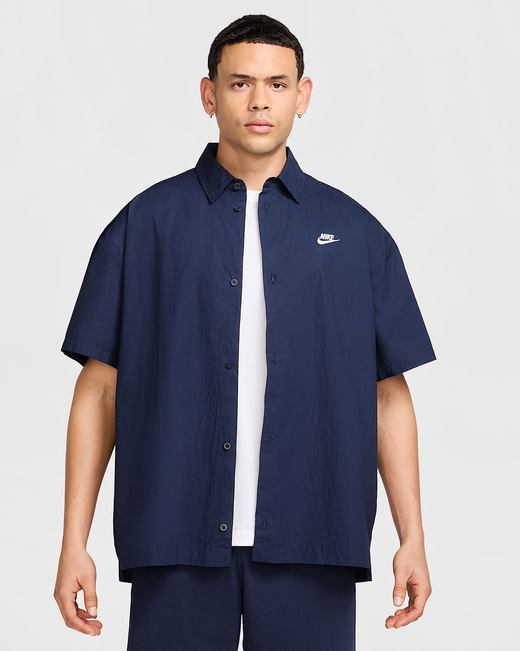 Nike Club Camisa de manga corta - Hombre - Obsidian/Blanco