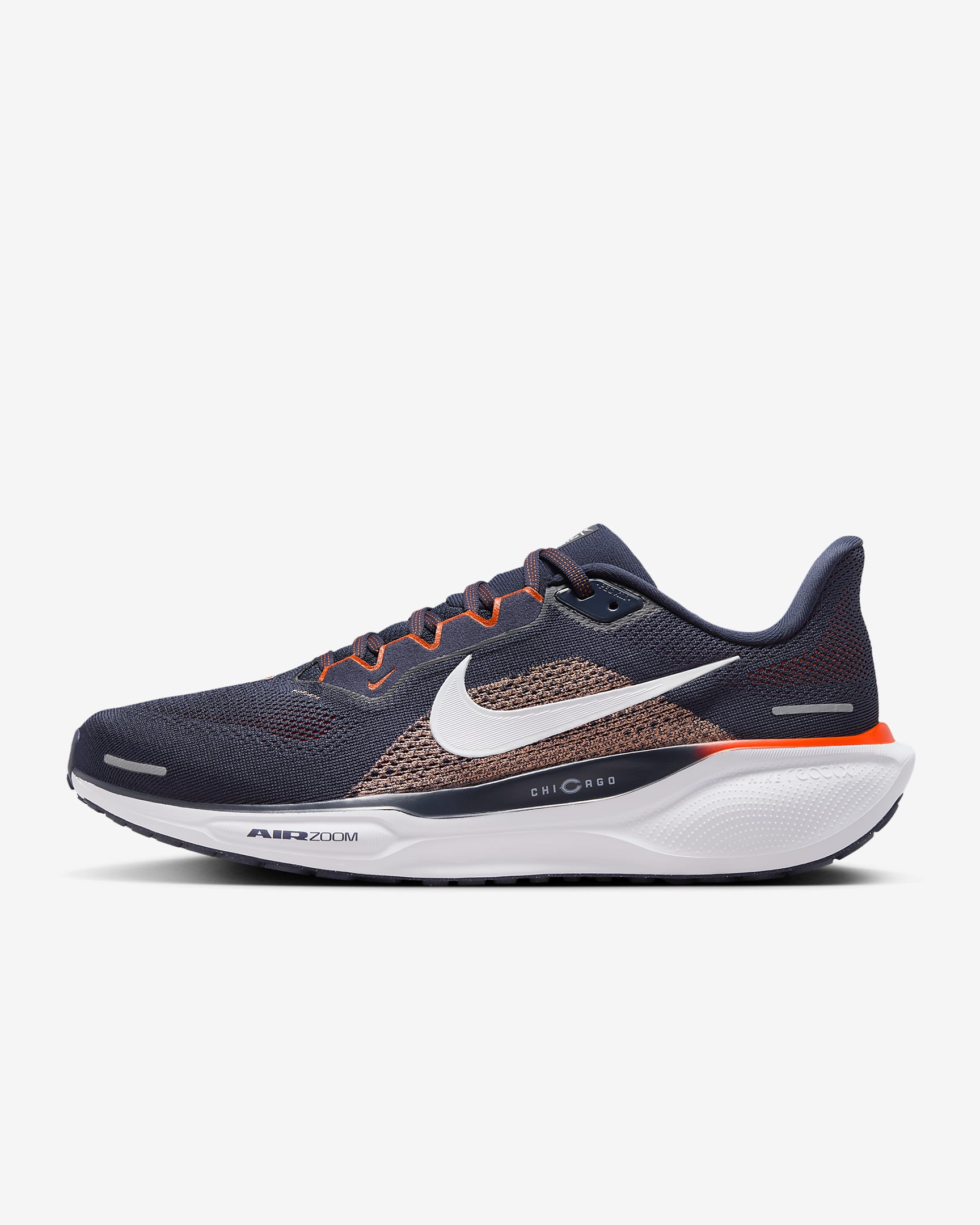 Tenis de correr en pavimento para hombre Nike Pegasus 41 NFL Chicago Bears - Marino/Blanco/Naranja universitario/Blanco