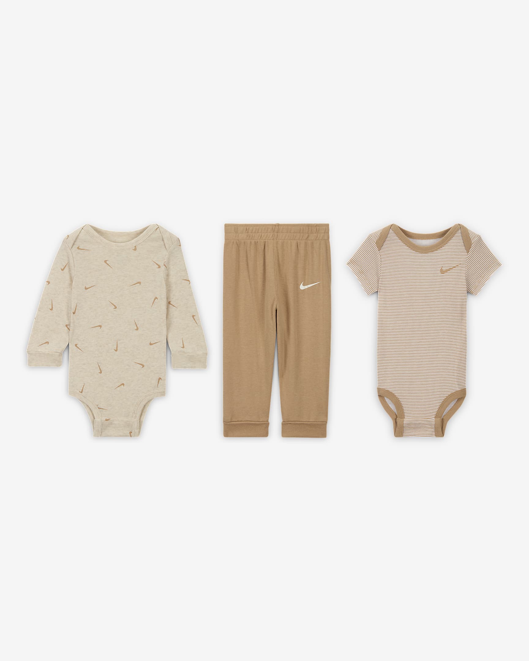 Nike Baby Essentials Baby (0-9M) 3-Piece Bodysuit Set - Pale Ivory