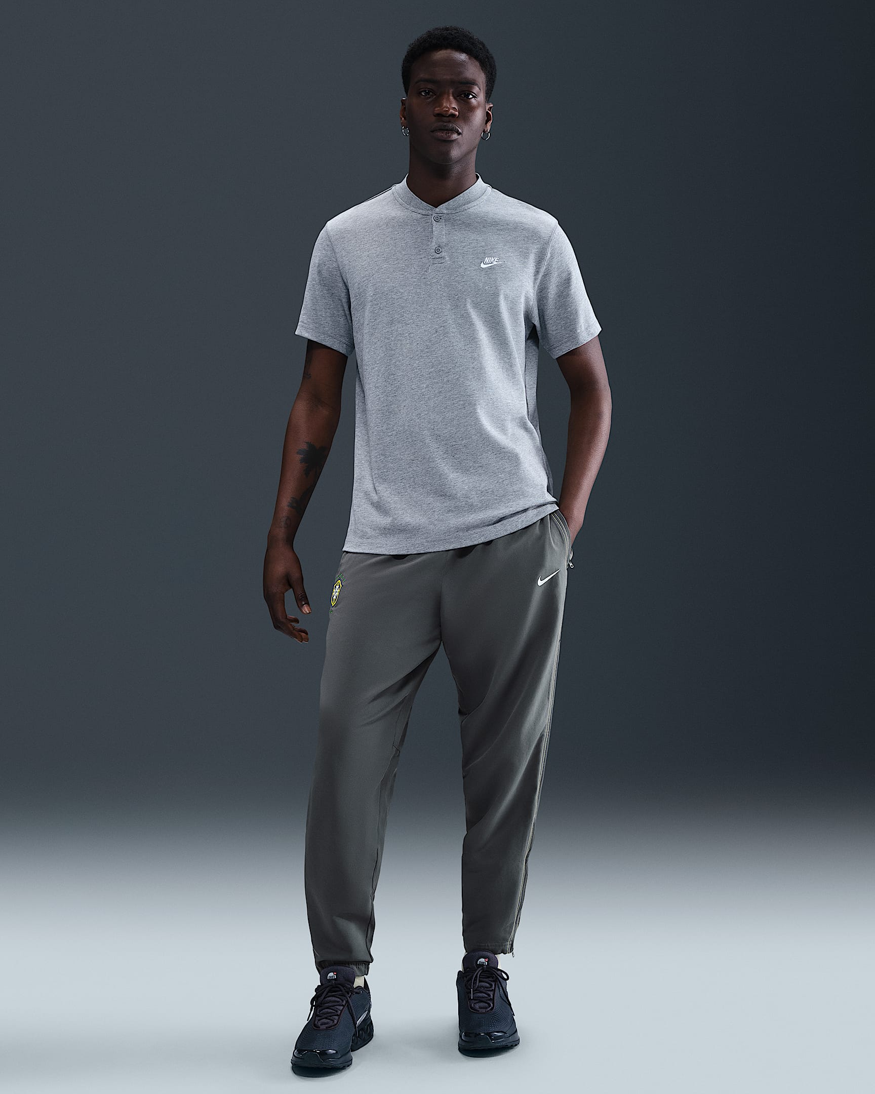 Brazil 2004 Total 90 Reissue Men's Nike Soccer Replica Track Pants - Dark Grey/Yellow Strike/White