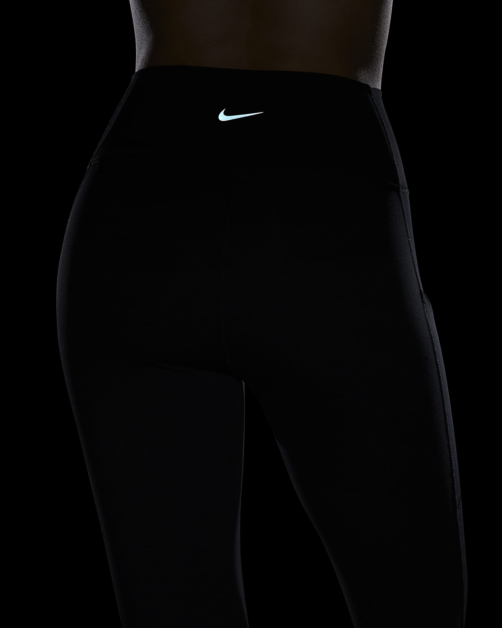 Leggings tiro alto de 7/8 con bolsillos para mujer Nike One - Negro/Negro