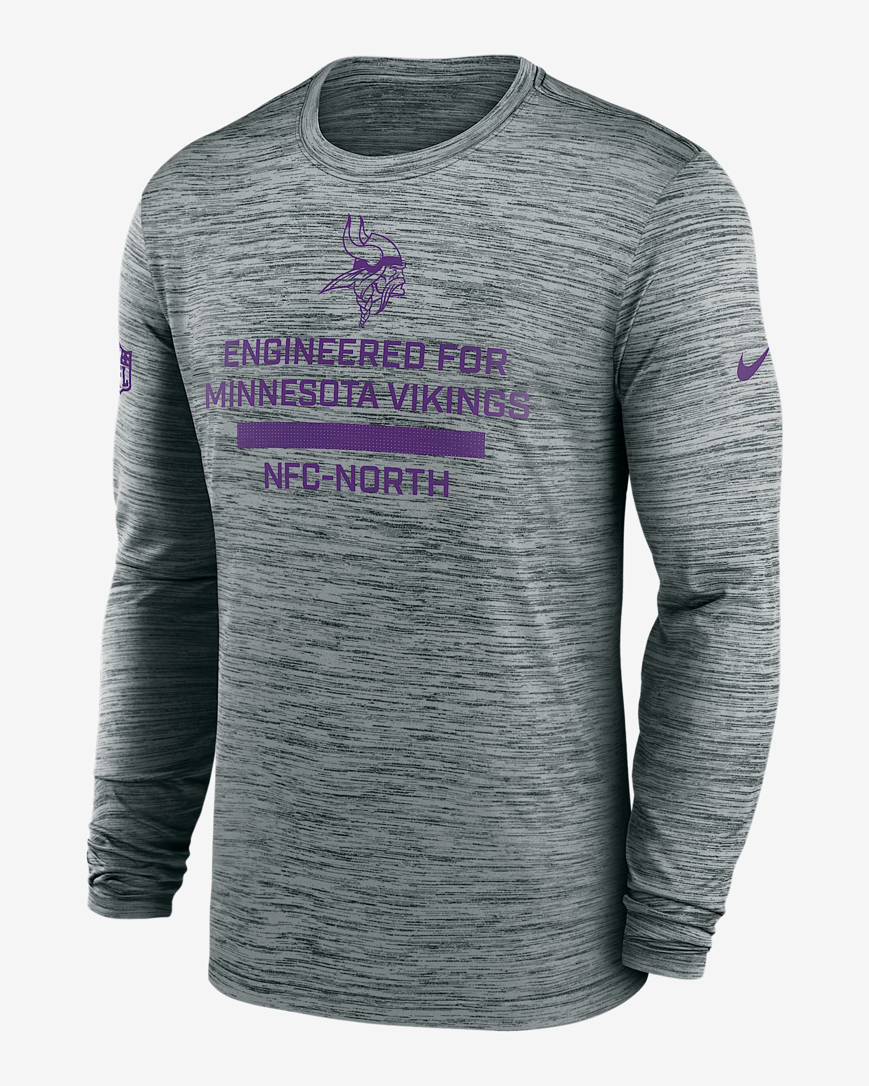 Minnesota Vikings Sideline Team Issue Velocity Men's Nike Dri-FIT NFL Long-Sleeve T-Shirt - Grey