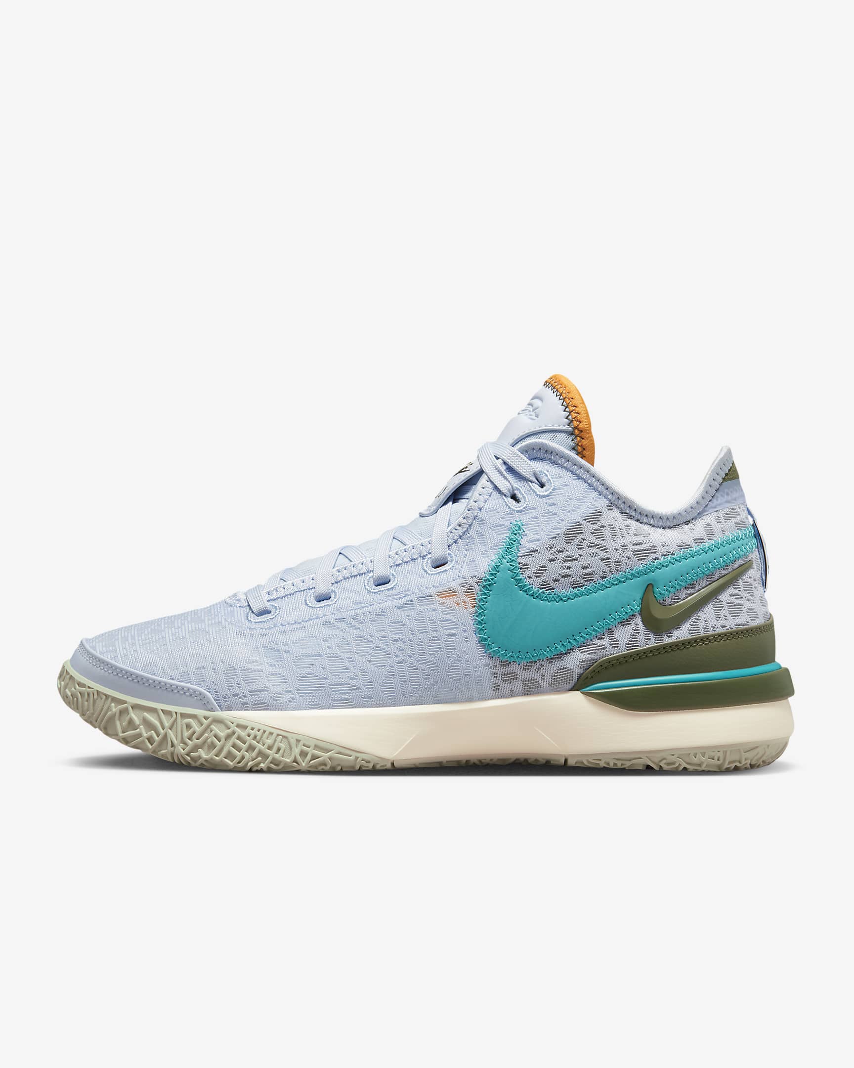 Tenis de básquetbol LeBron NXXT Gen - Tinte azul/Guayaba hielo/Oliva medio/Nébula azul verdoso