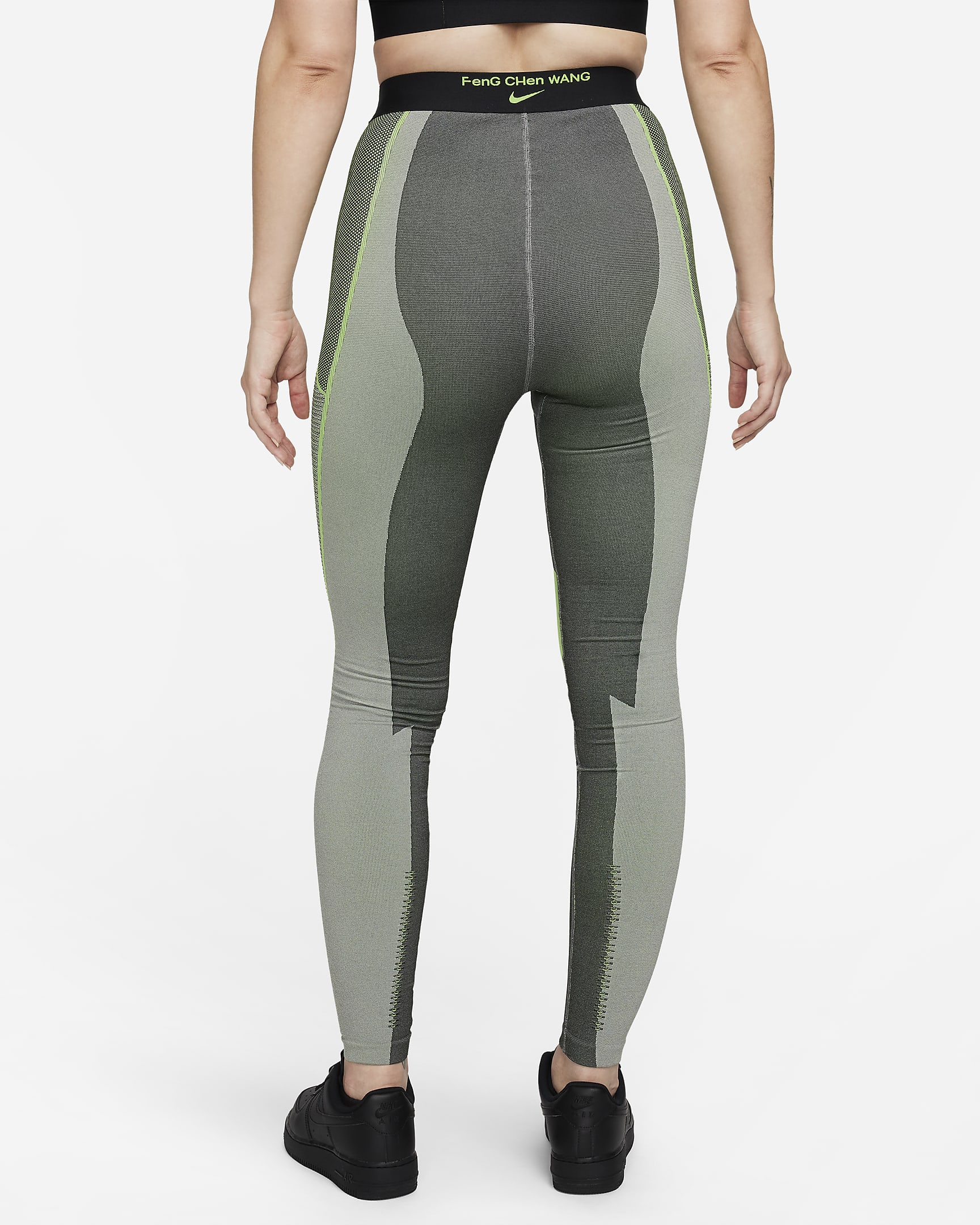 Nike x Feng Chen Wang Leggings für Damen - Off Noir/Light Smoke Grey/Iron Grey/Action Green